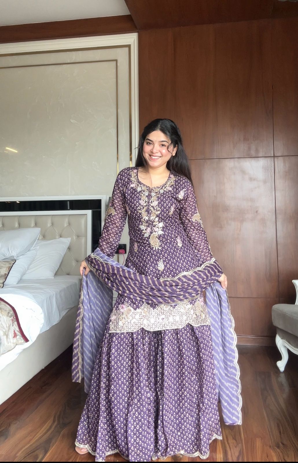 Luxury Georgette Party Wear Sharara Suit – Yaari Collection