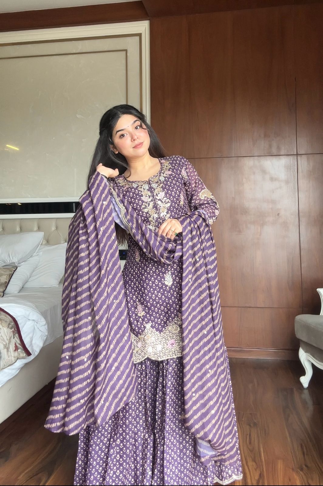 Luxury Georgette Party Wear Sharara Suit – Yaari Collection