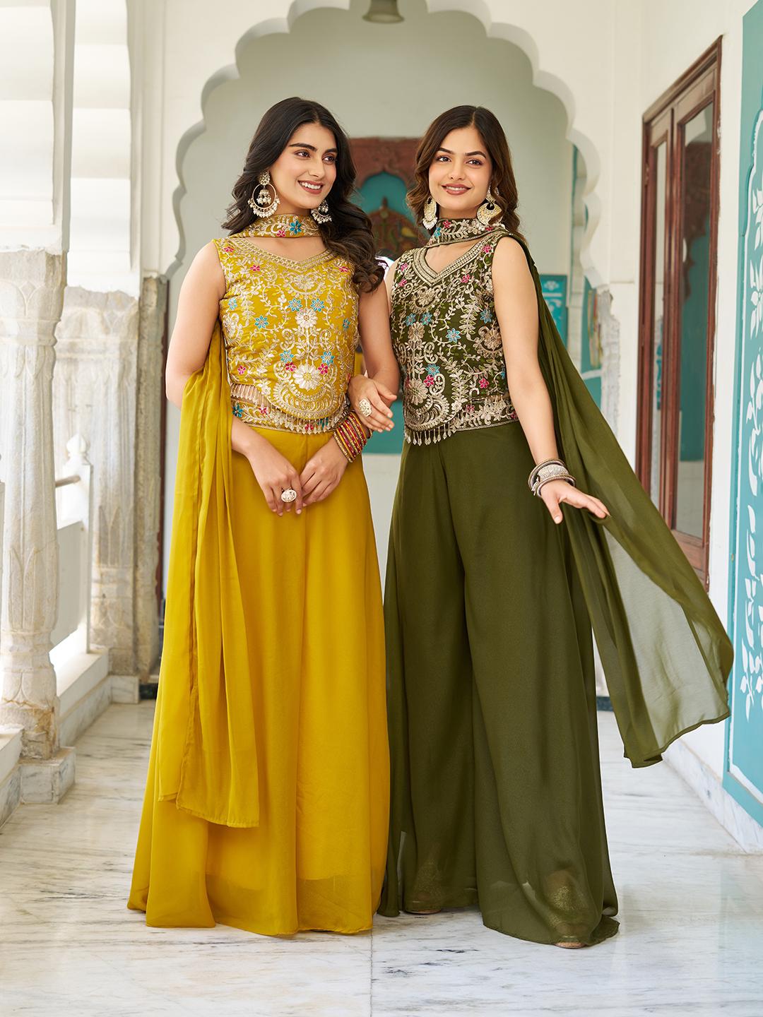 New Designer blouse  Plazzo & Dupatta pair