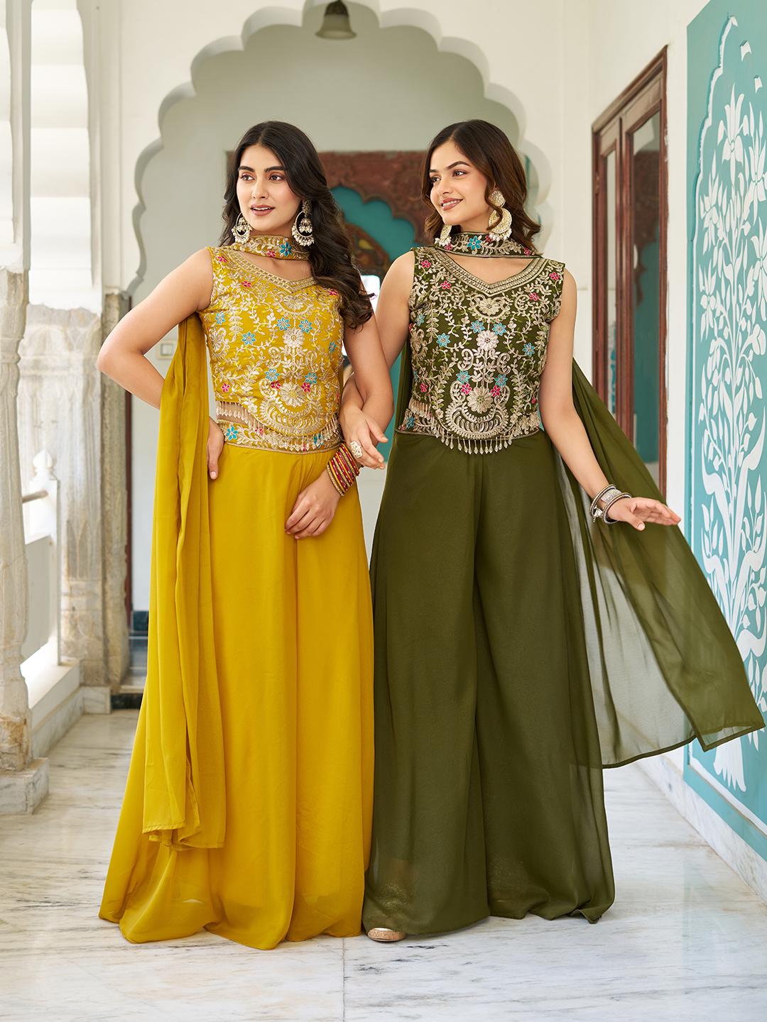 New Designer blouse  Plazzo & Dupatta pair