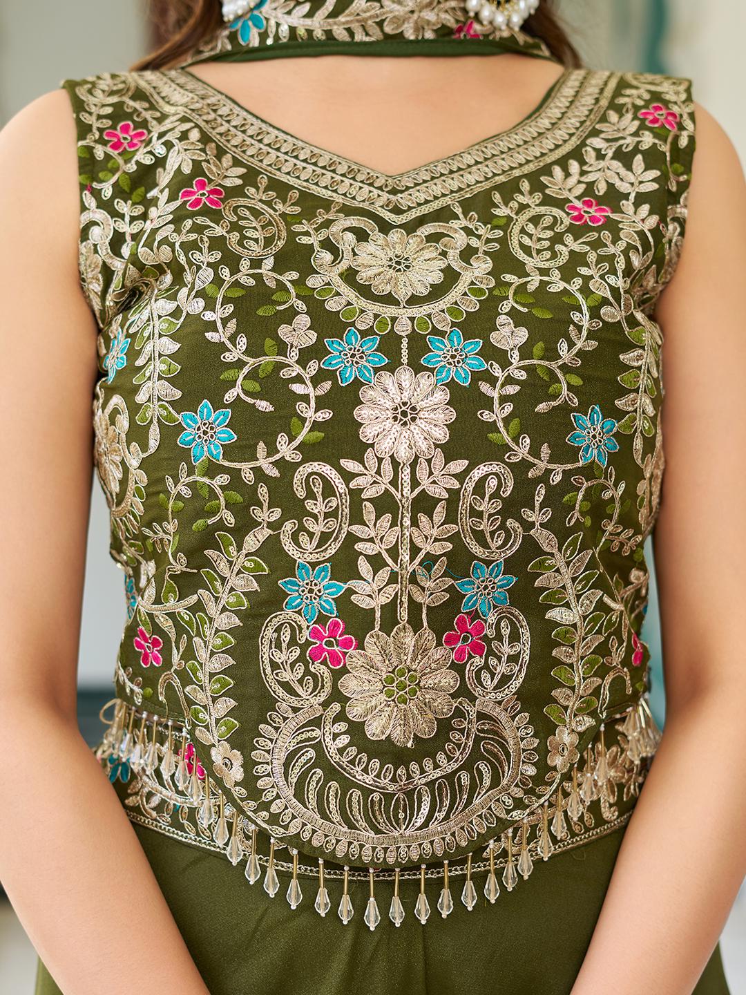 New Designer blouse  Plazzo & Dupatta pair