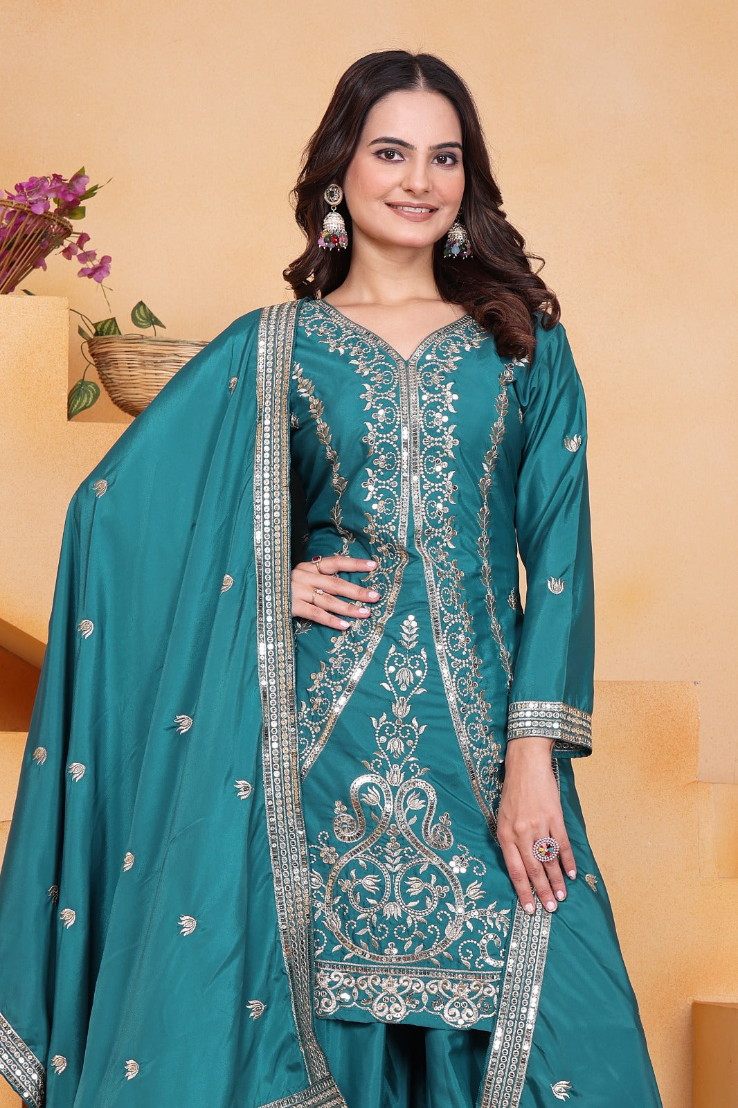 Royal Embroidered Sharara Suit