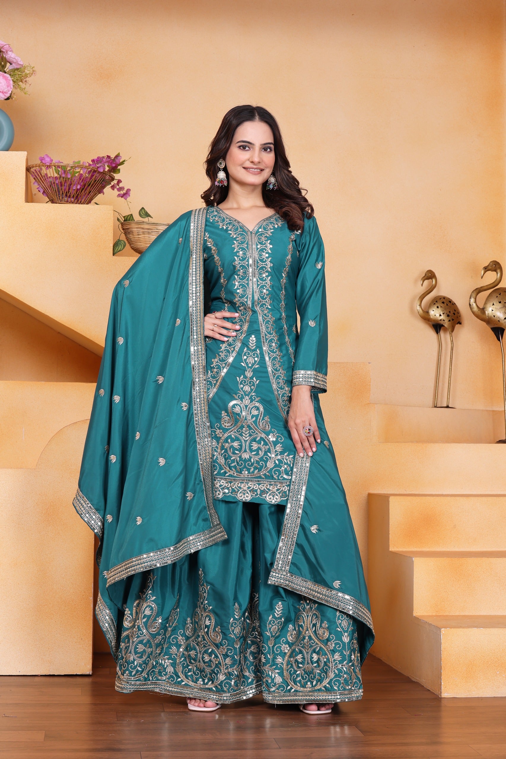 Royal Embroidered Sharara Suit