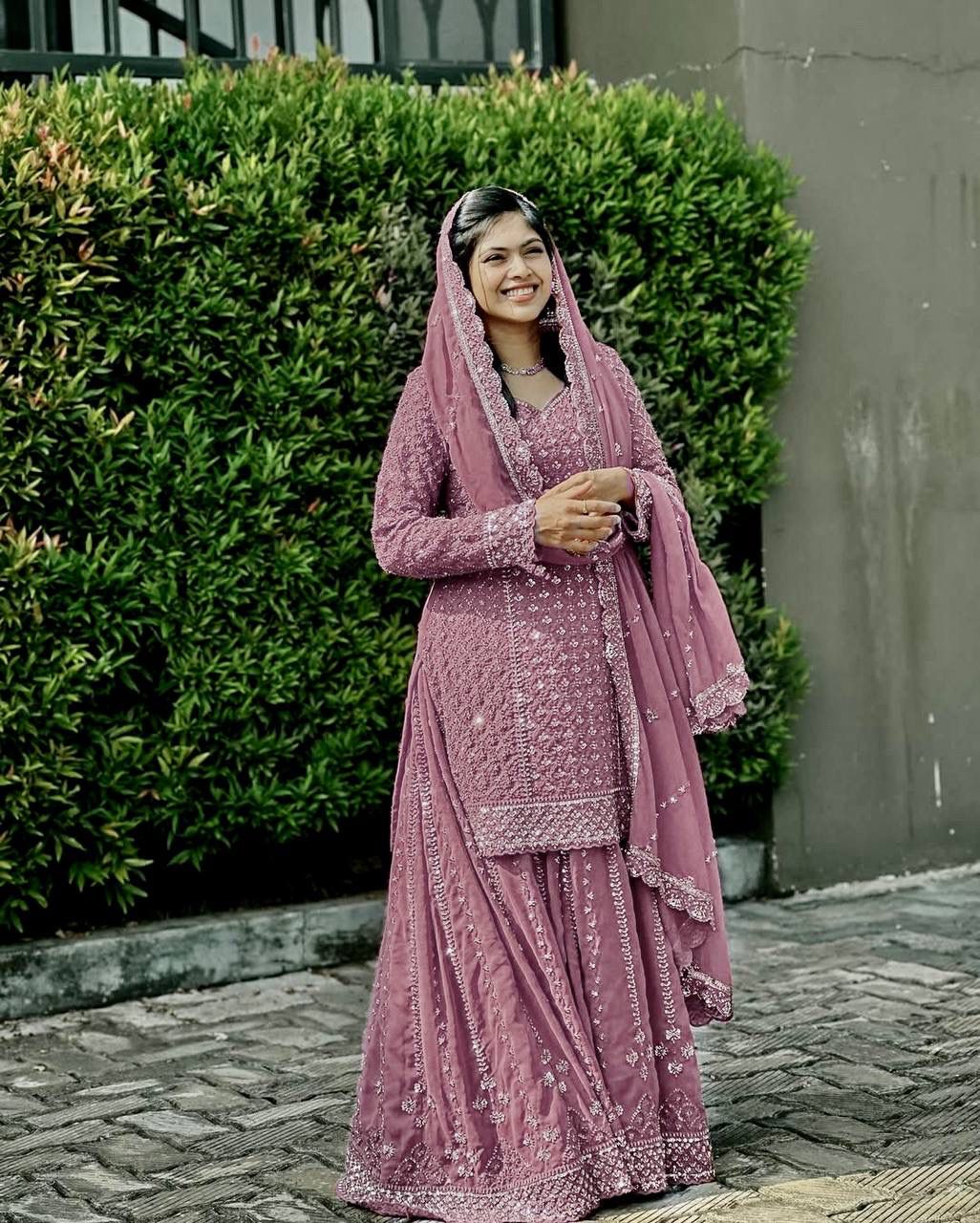 Stylish Peplum Top Sharara Set