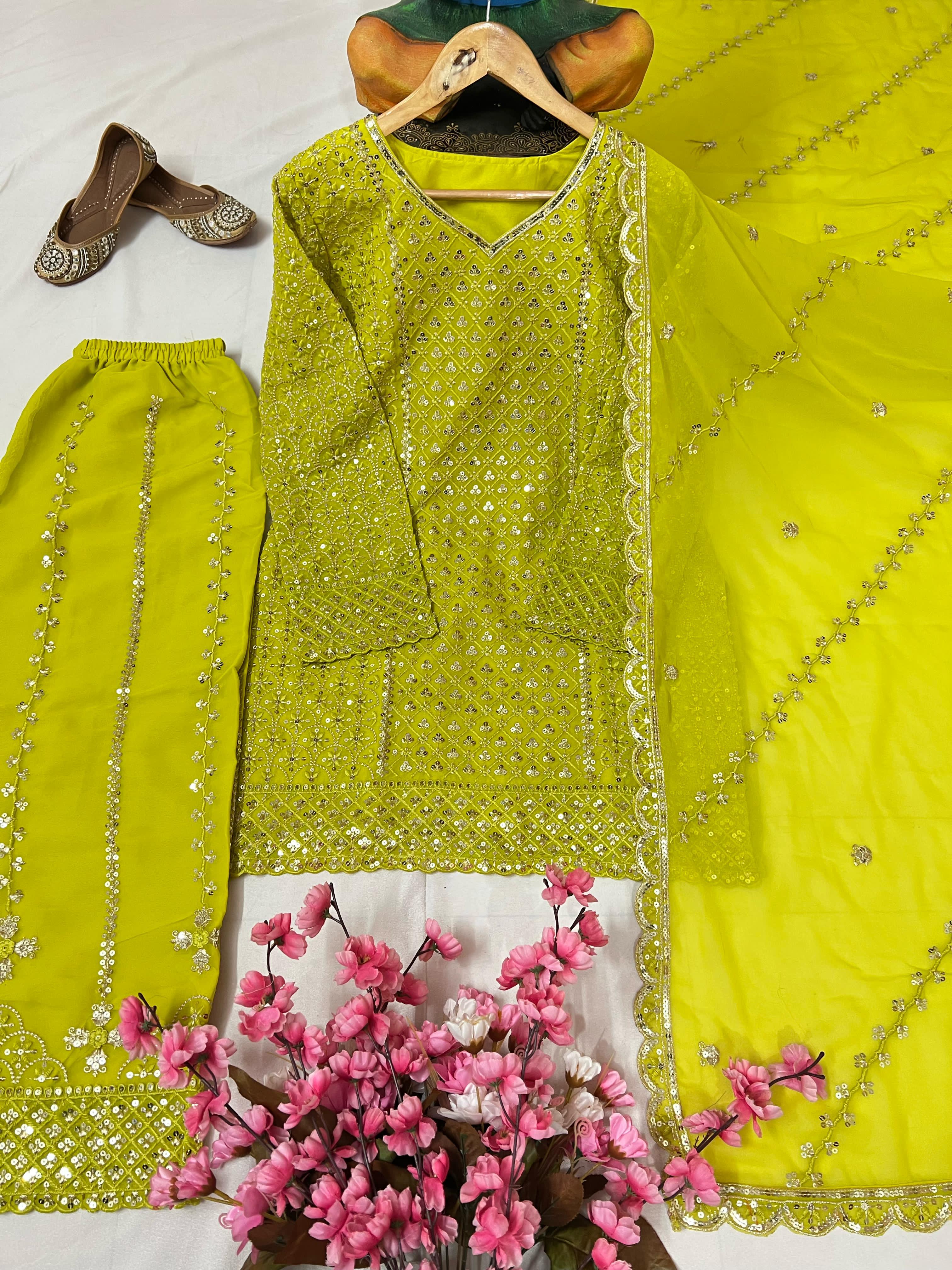 Stylish Peplum Top Sharara Set