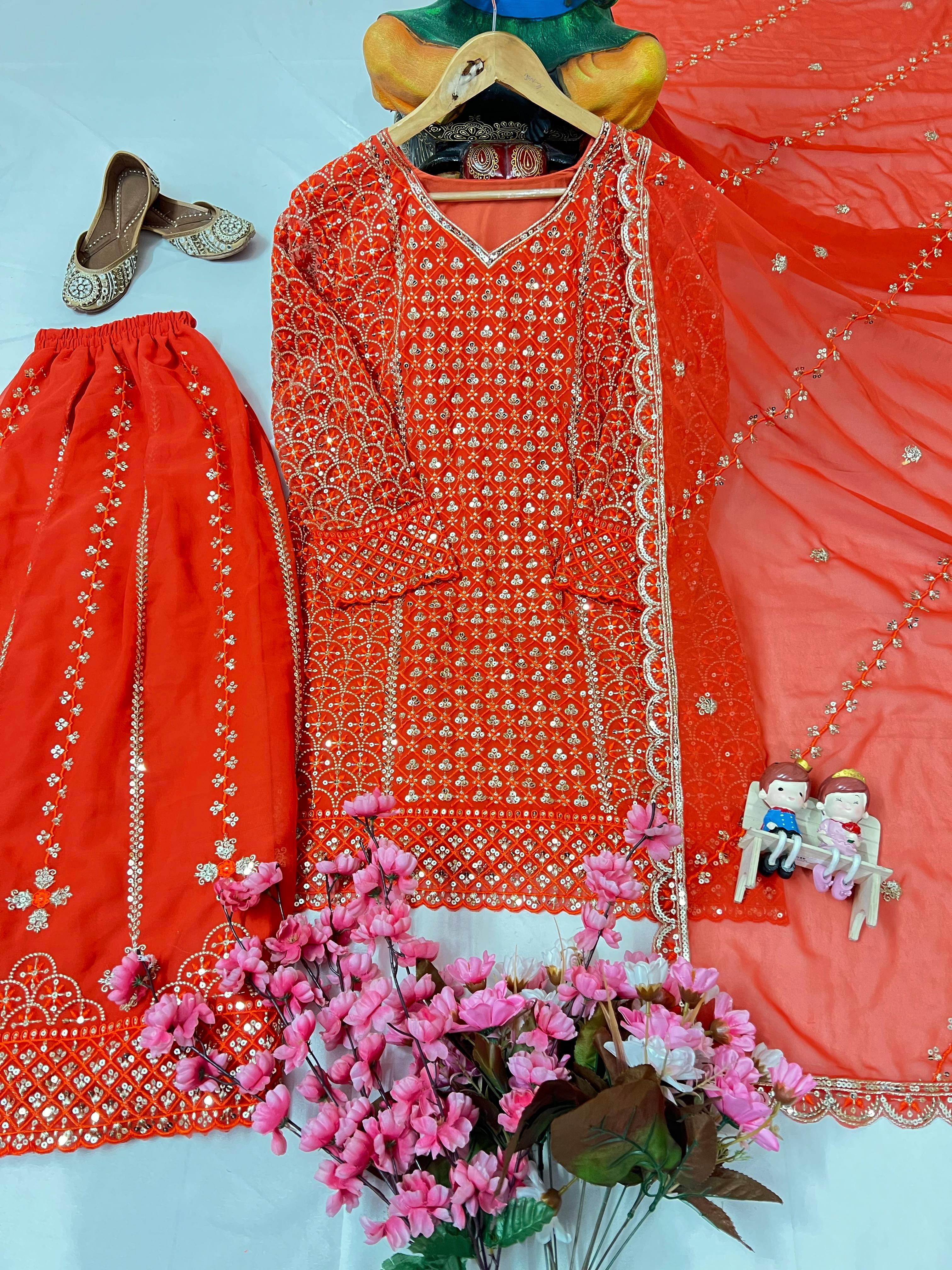 Stylish Peplum Top Sharara Set