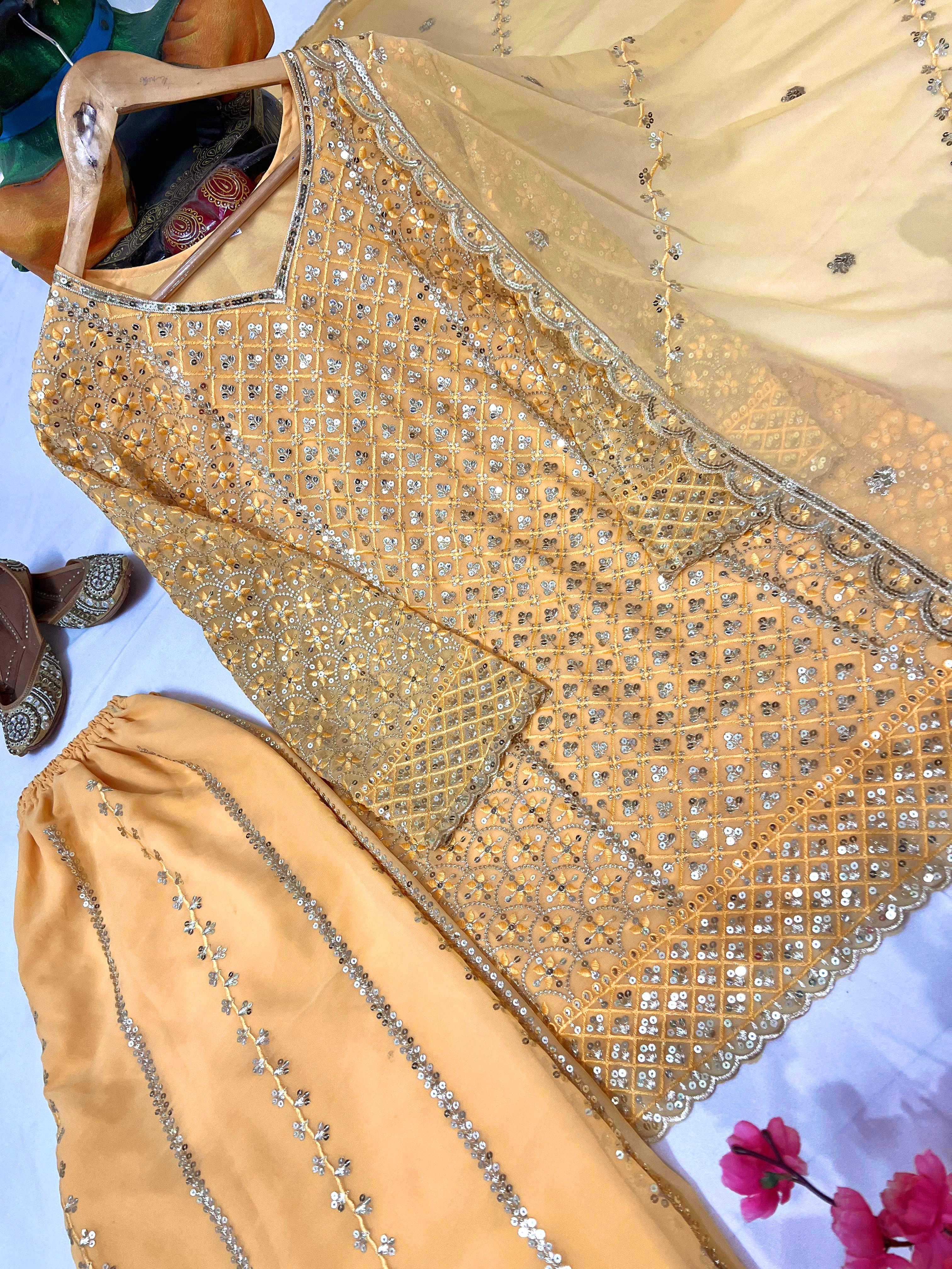 Stylish Peplum Top Sharara Set