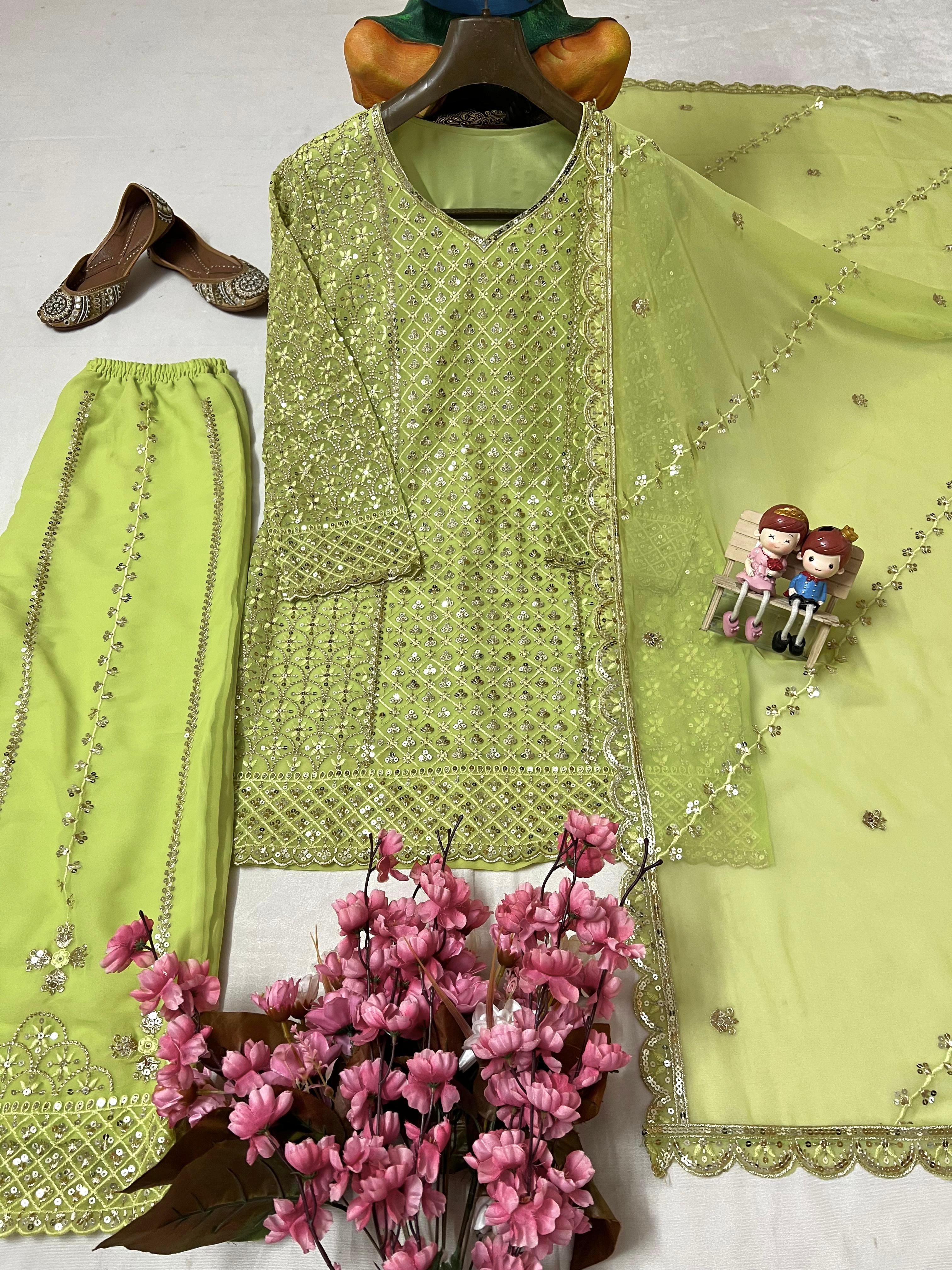 Stylish Peplum Top Sharara Set