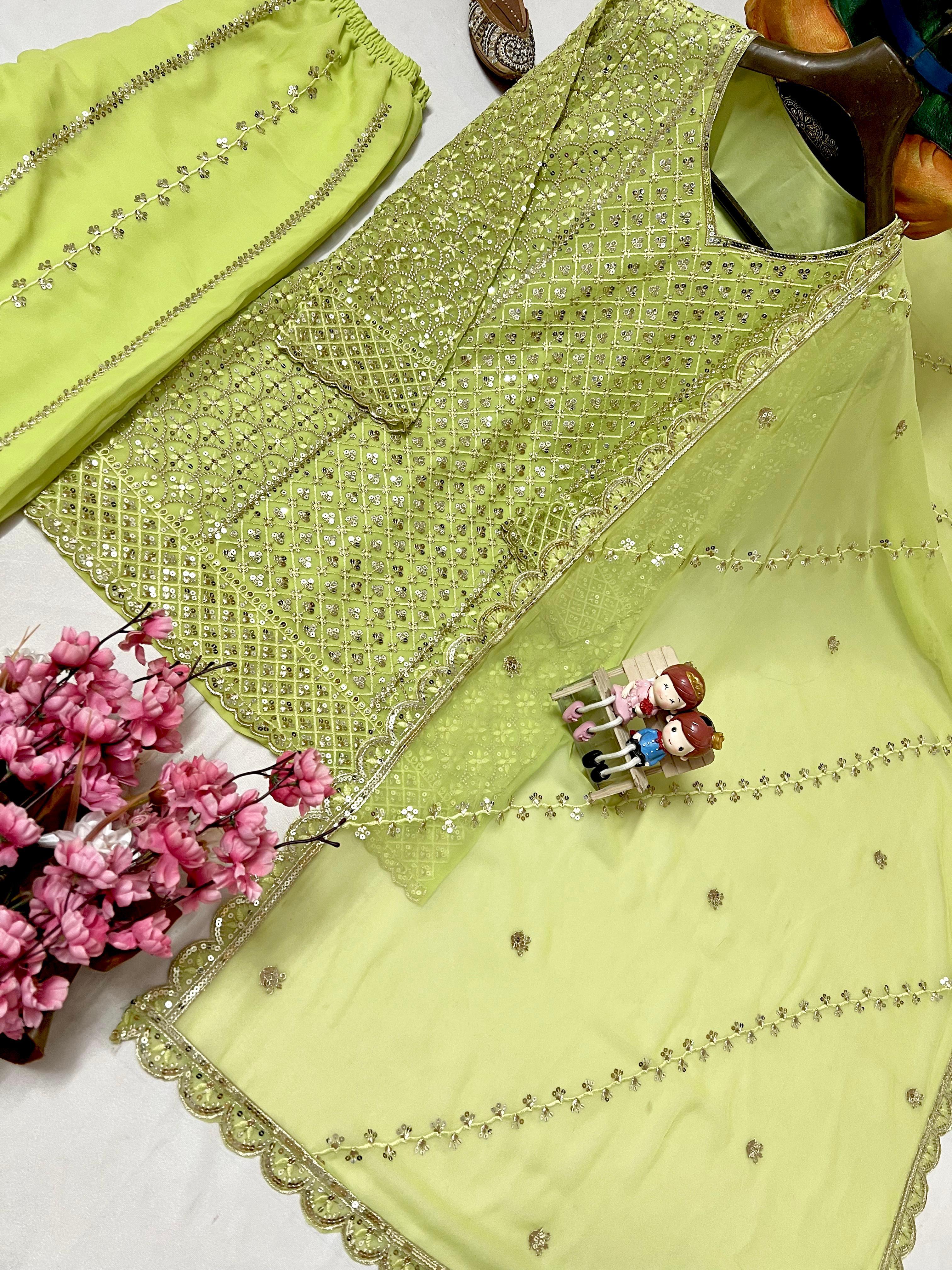 Stylish Peplum Top Sharara Set