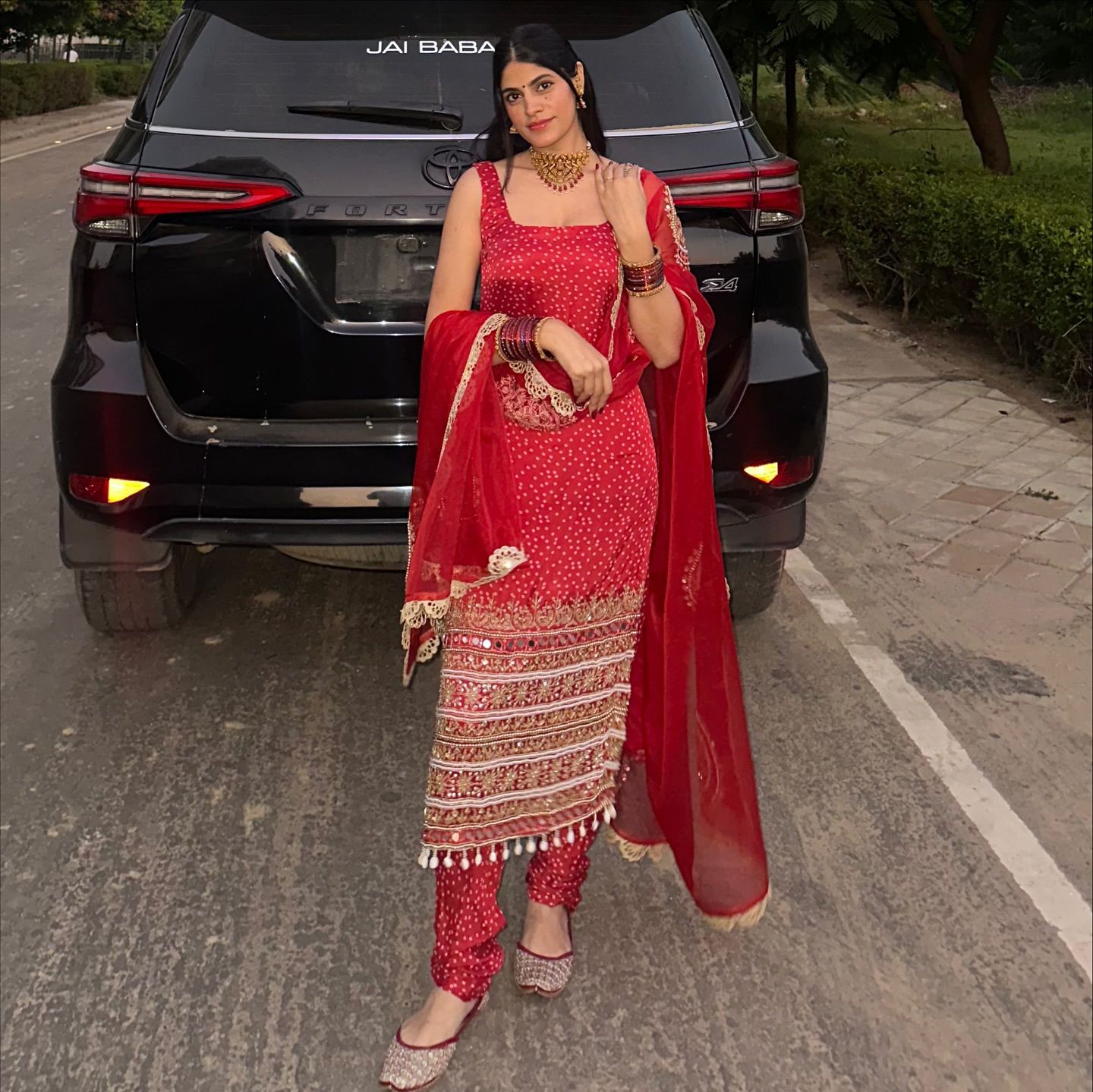 Elegant Anarkali Sharara Suit for Festive Wear