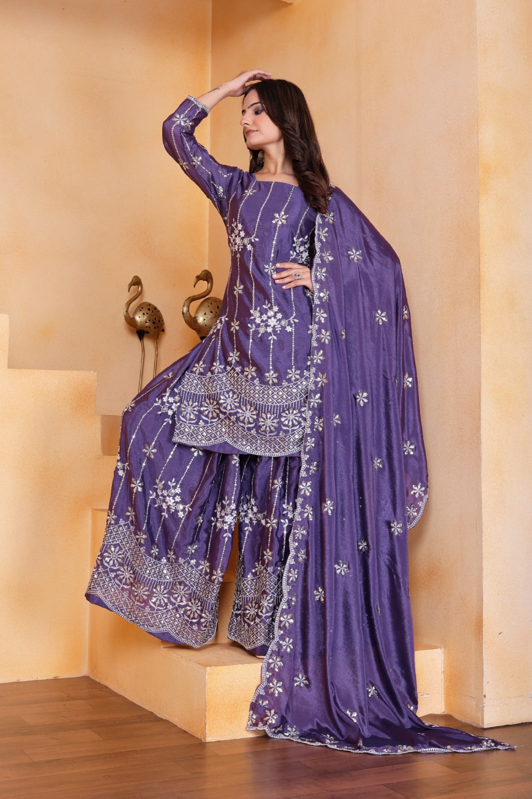 Classic Chinon Sharara Suit for Weddings