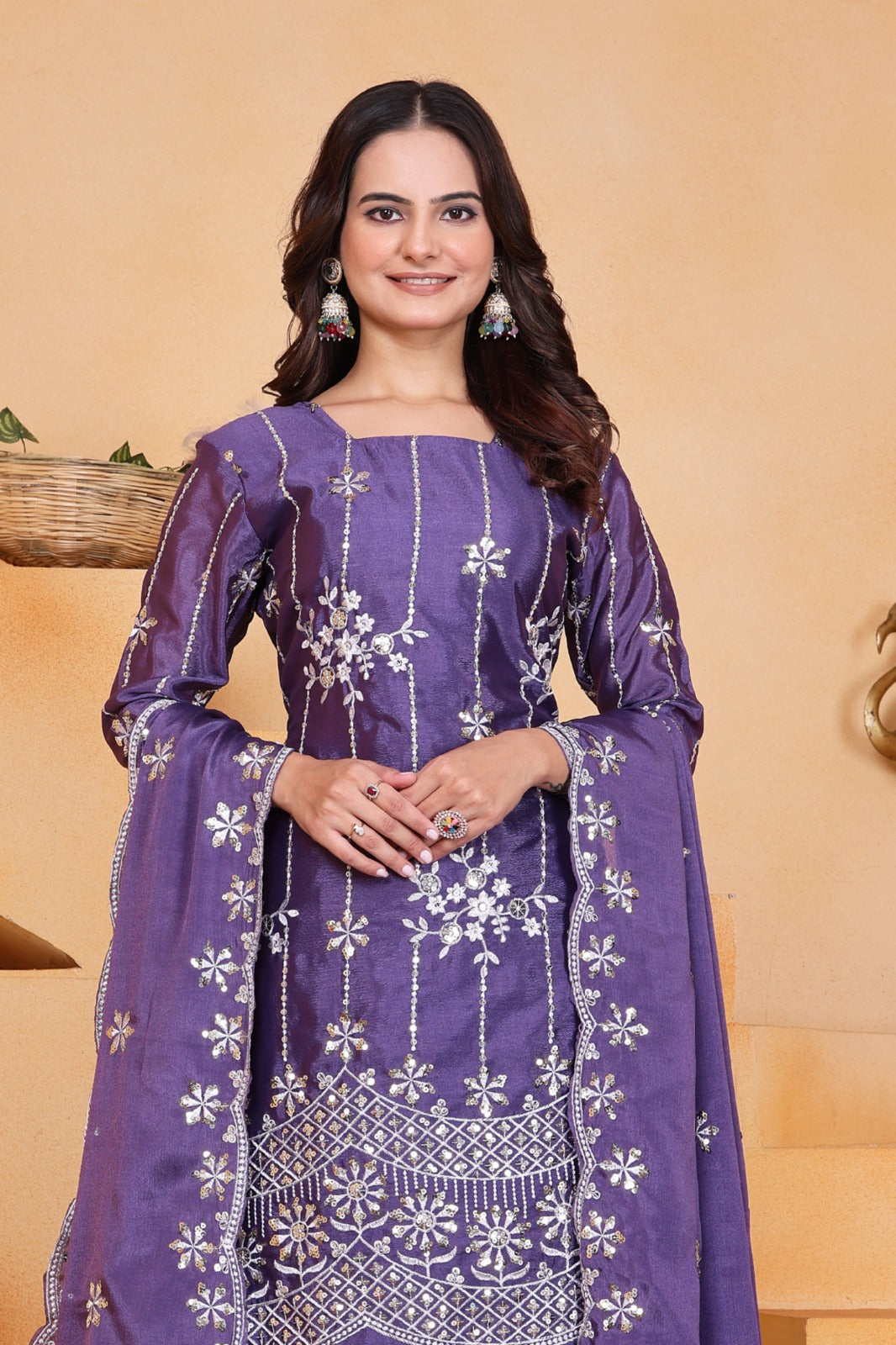 Classic Chinon Sharara Suit for Weddings