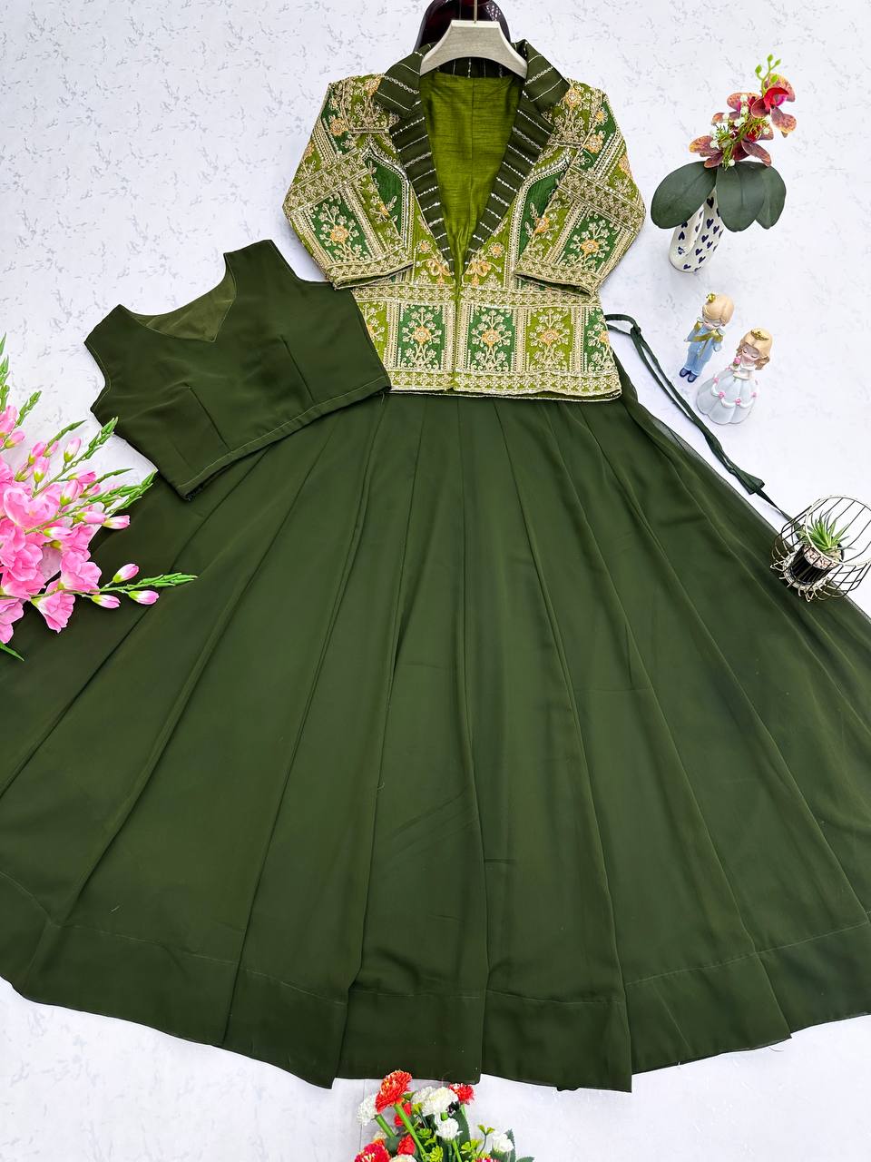 Yaari Collection Luxury Emerald Green Party Wear