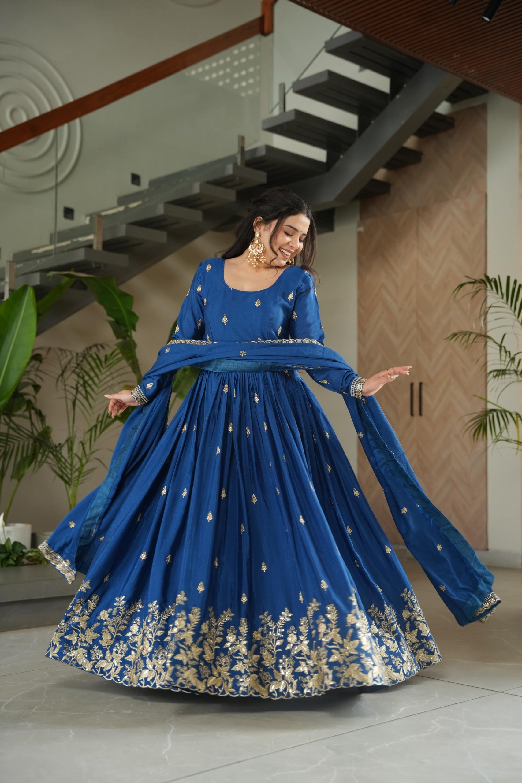 Moonlit Diva Party Wear Gown – Yaari Collection