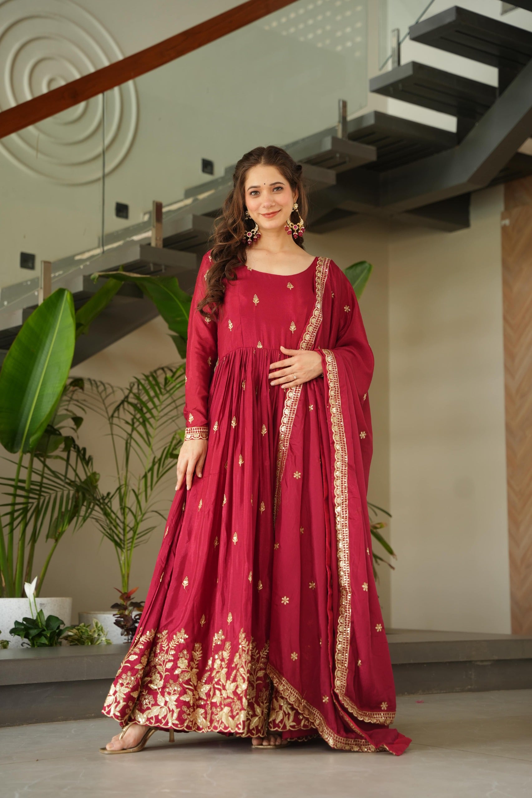 Moonlit Diva Party Wear Gown – Yaari Collection