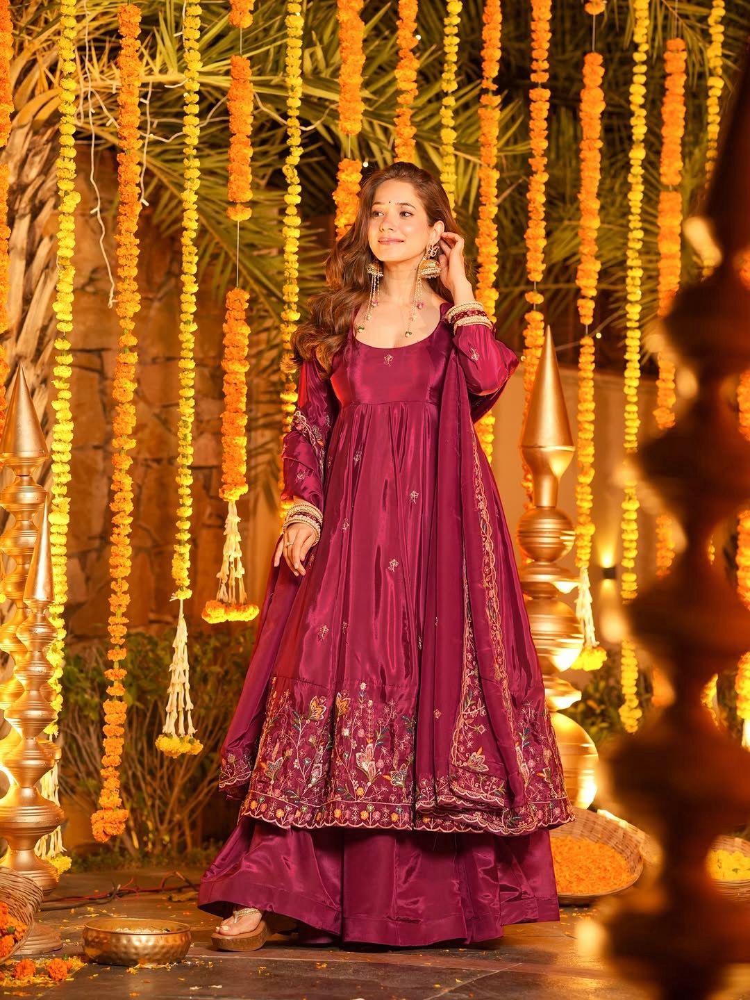 Designer Anarkali With Plazoo Set – Elegant Ethnic Wear