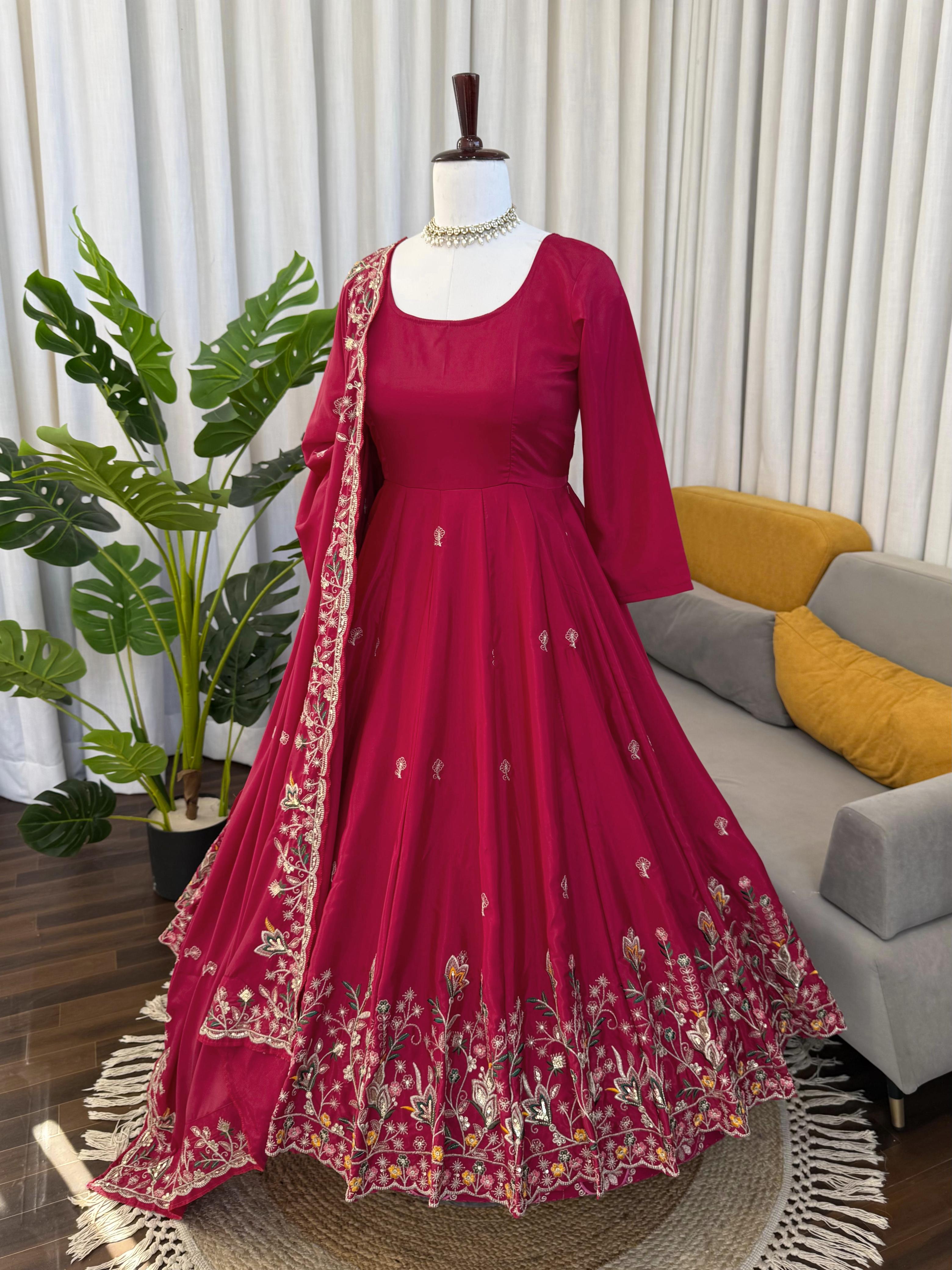 Designer Anarkali With Plazoo Set – Elegant Ethnic Wear