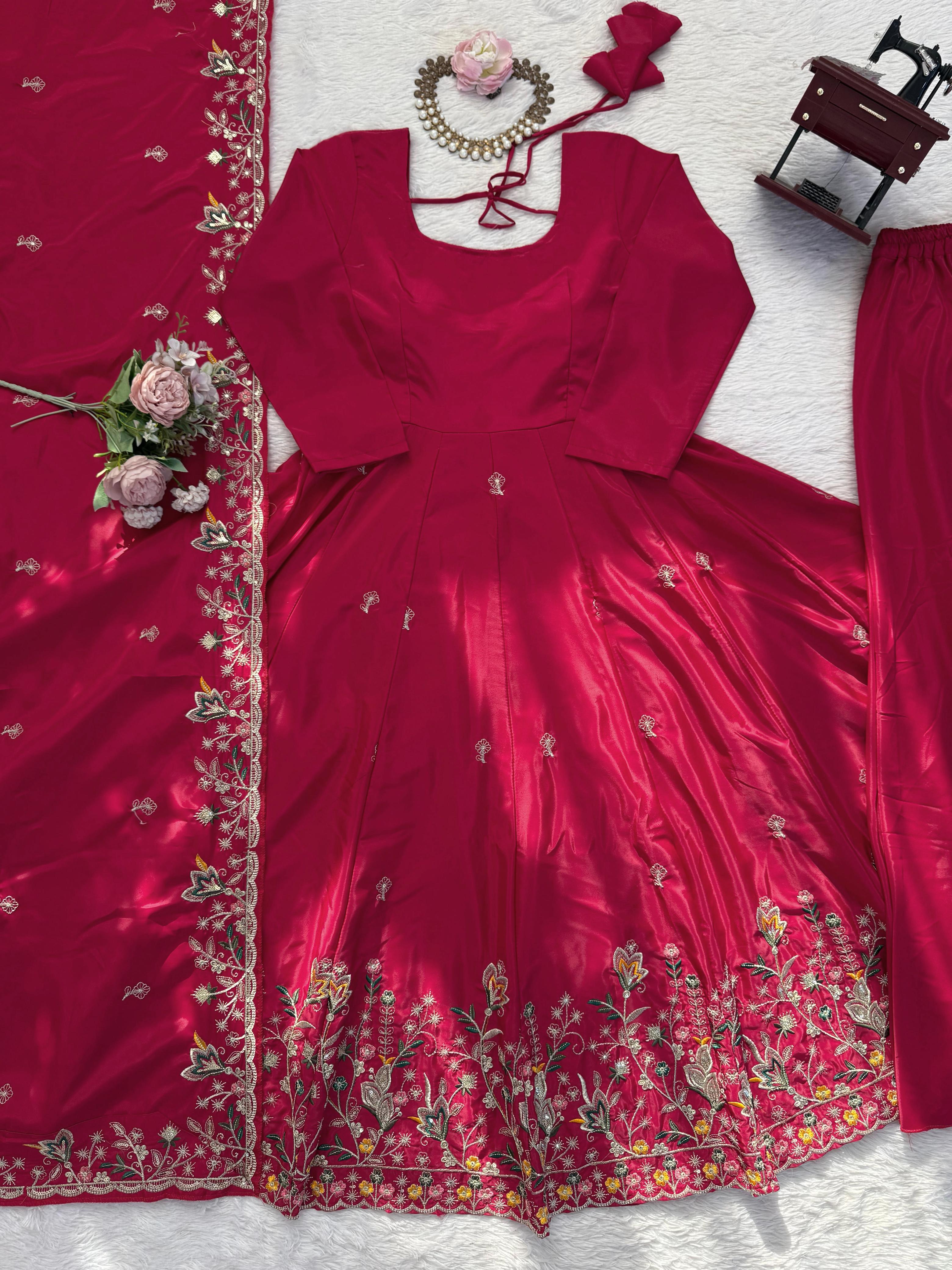 Designer Anarkali With Plazoo Set – Elegant Ethnic Wear