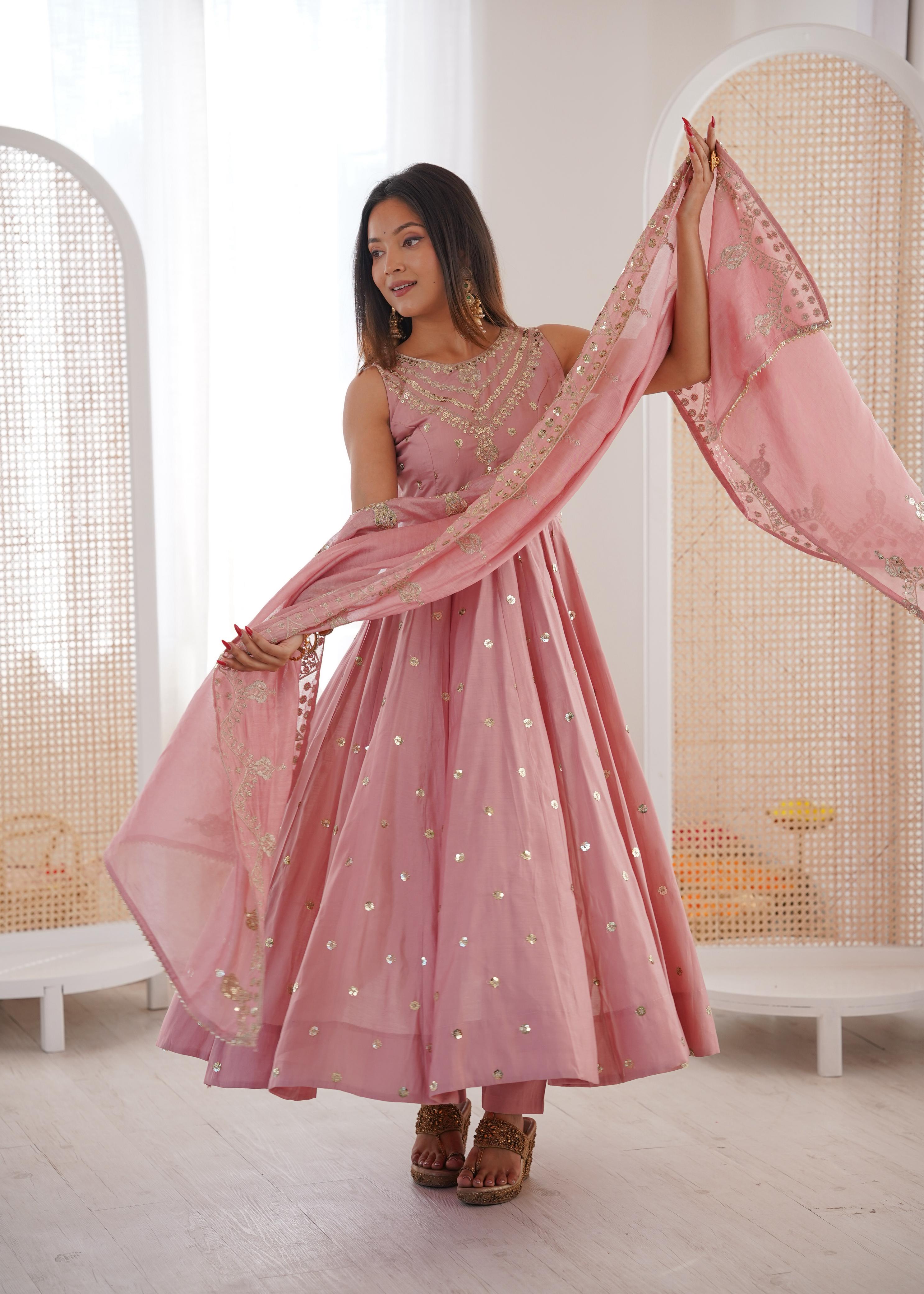 Moonlight Elegance Party Wear Anarkali Gown – Yaari Collection