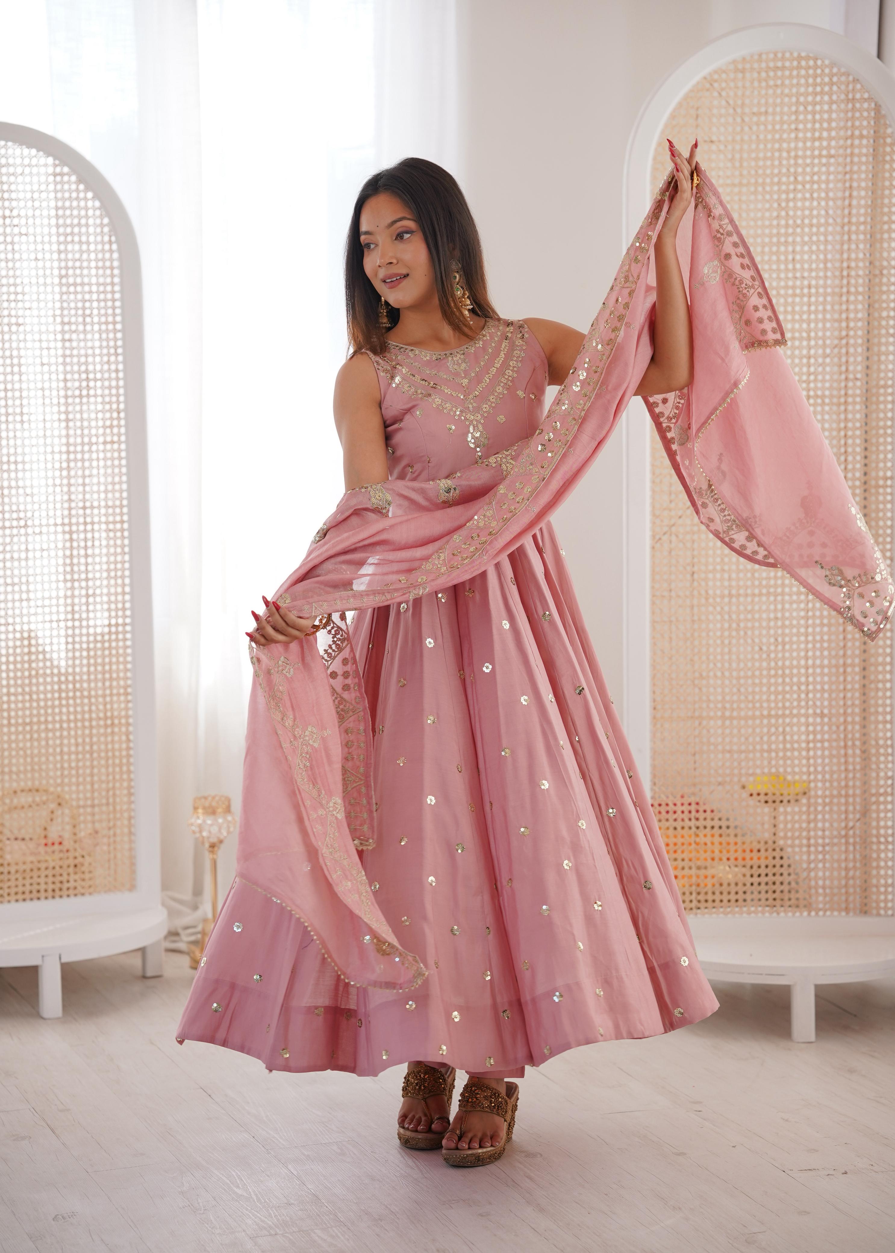 Moonlight Elegance Party Wear Anarkali Gown – Yaari Collection