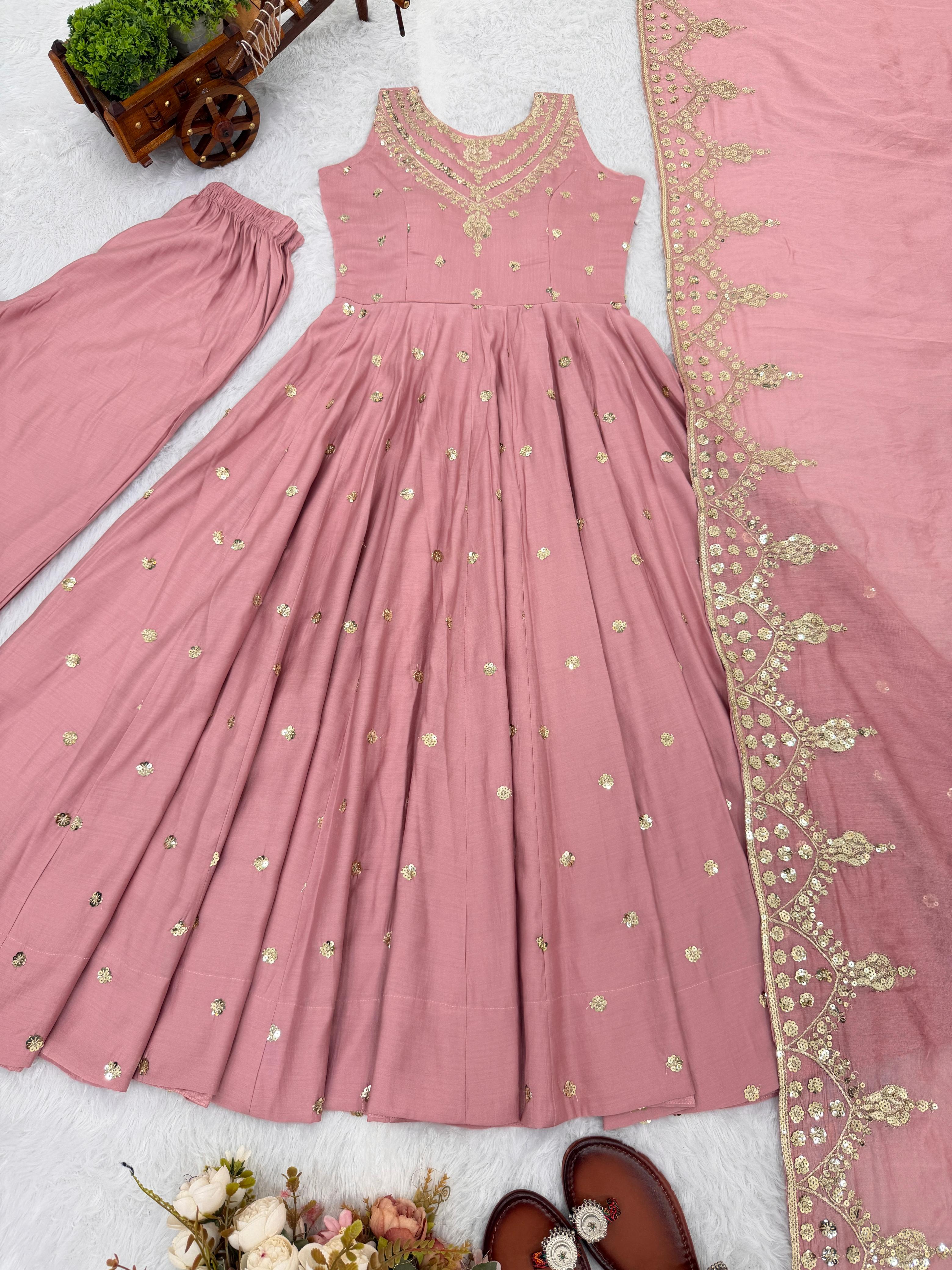 Moonlight Elegance Party Wear Anarkali Gown – Yaari Collection