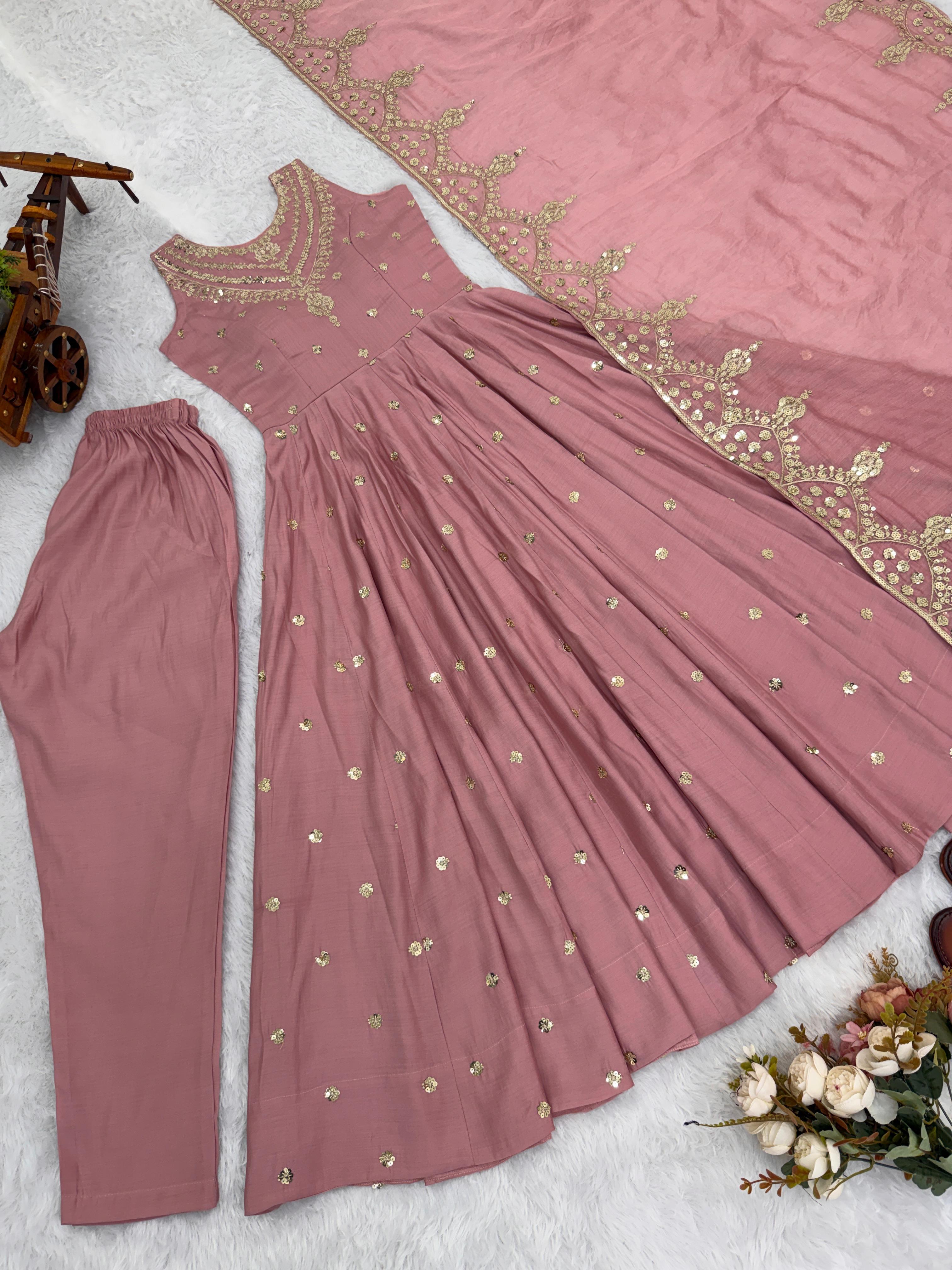 Moonlight Elegance Party Wear Anarkali Gown – Yaari Collection