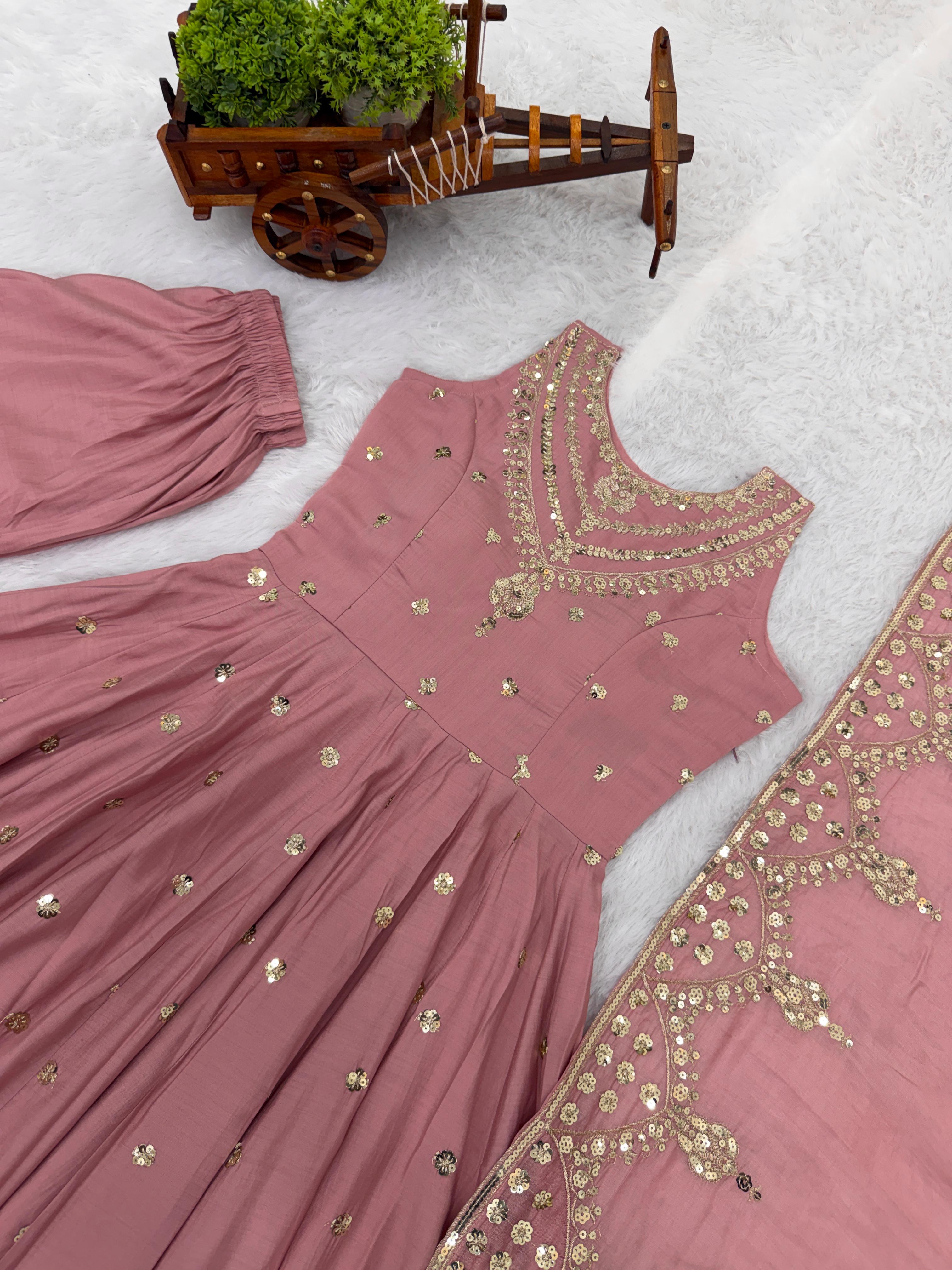 Moonlight Elegance Party Wear Anarkali Gown – Yaari Collection