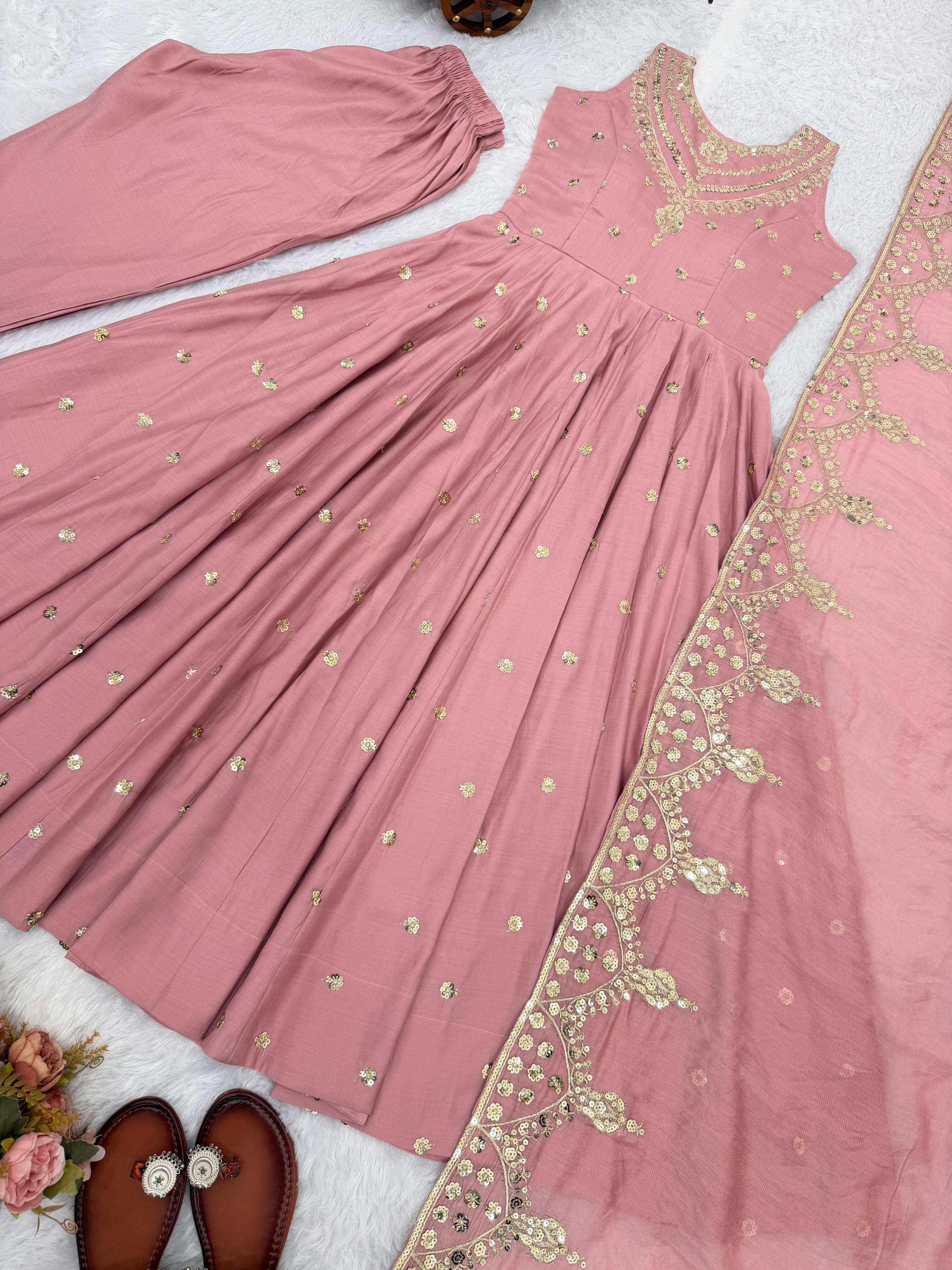 Moonlight Elegance Party Wear Anarkali Gown – Yaari Collection