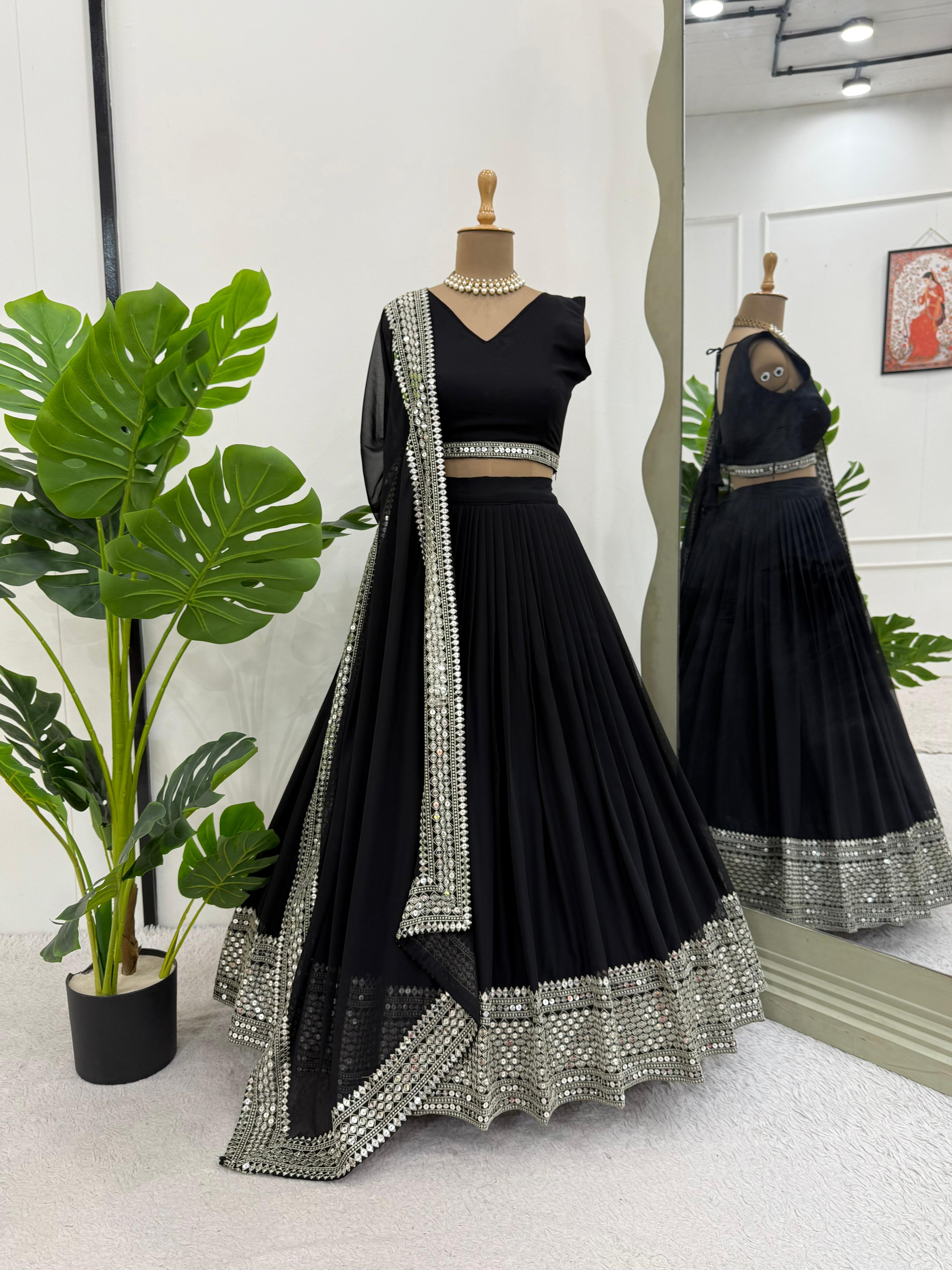 Glamorous Black Party Wear Lehenga Choli – Yaari Collection
