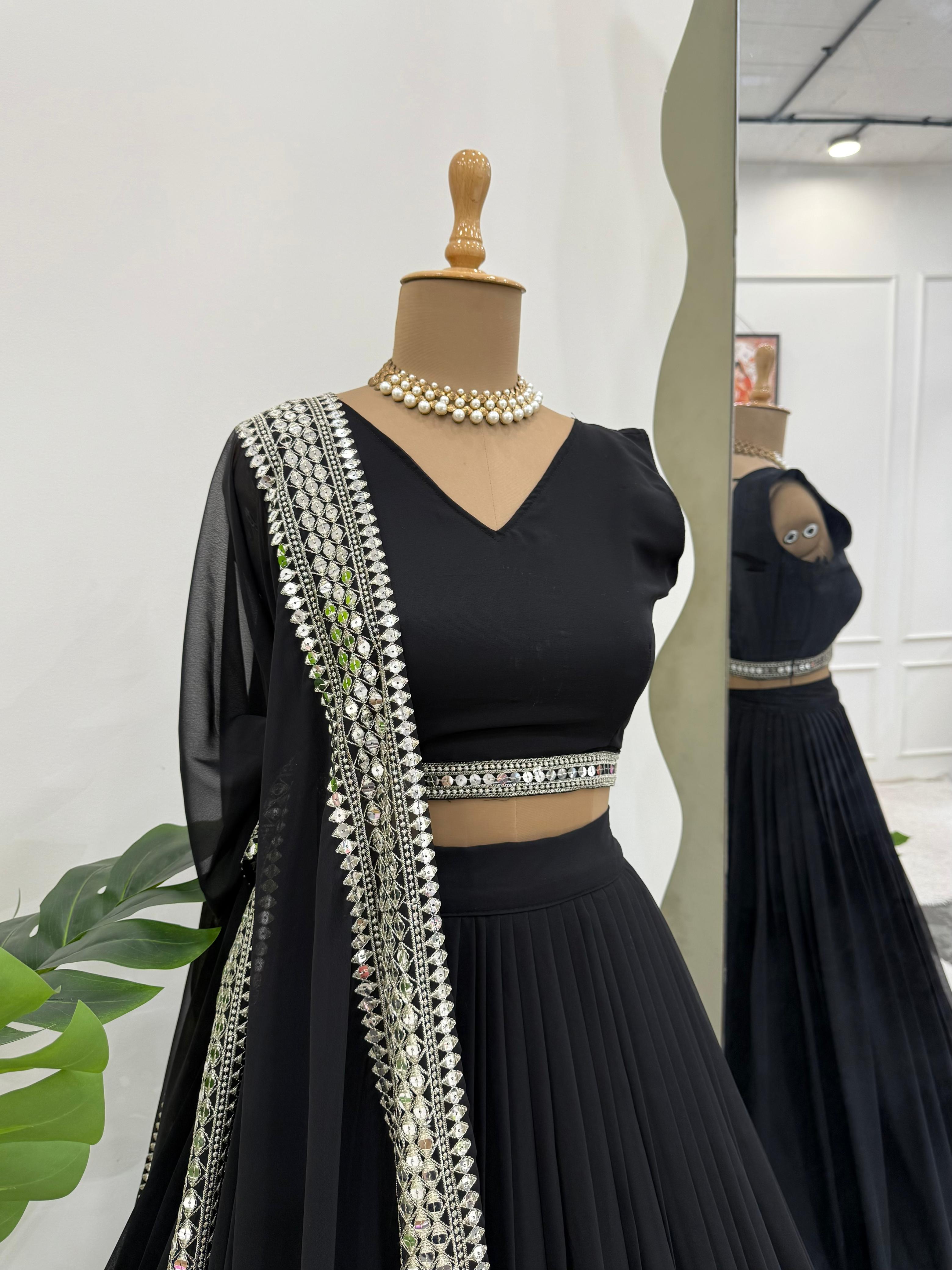 Glamorous Black Party Wear Lehenga Choli – Yaari Collection
