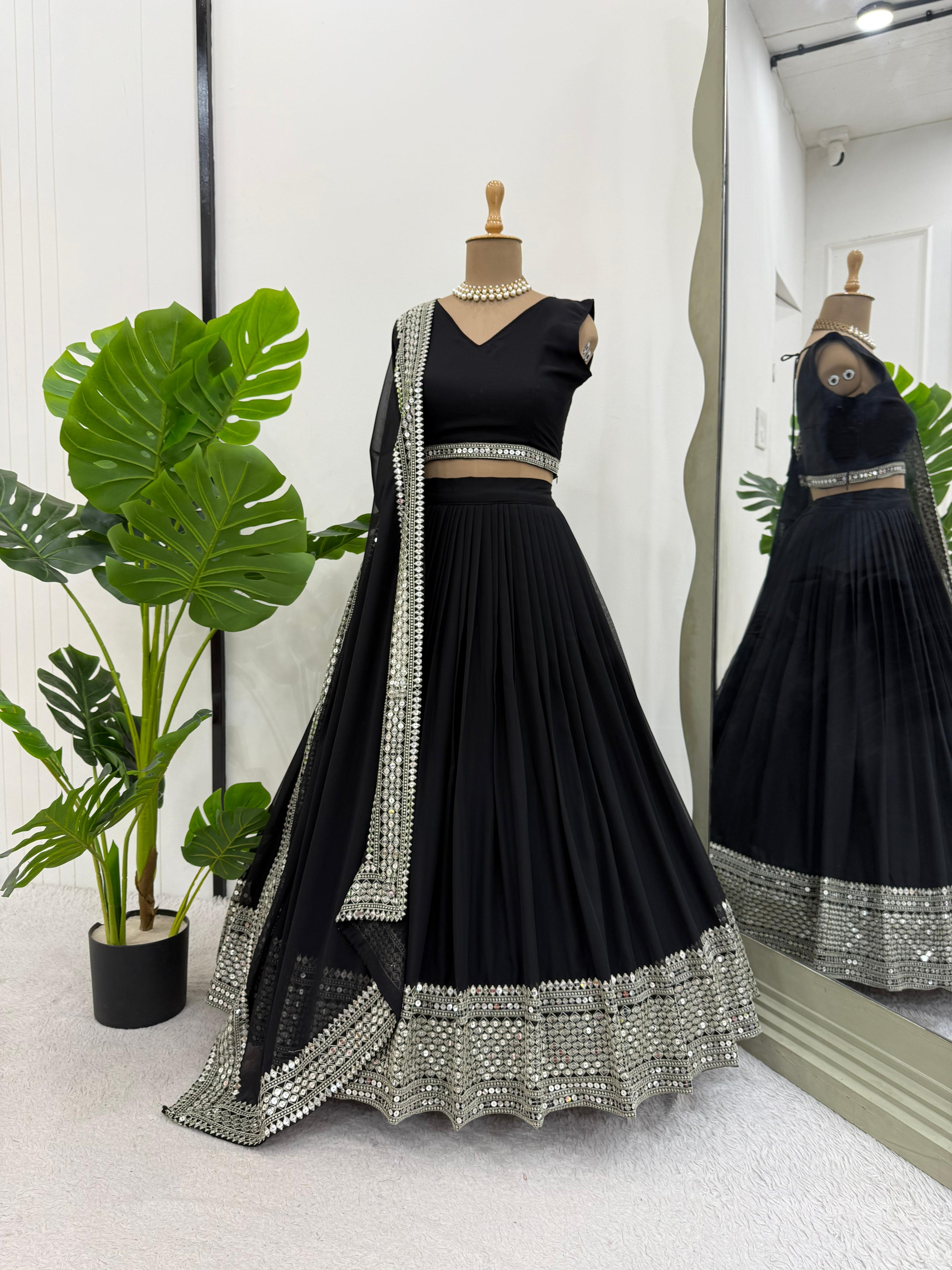 Glamorous Black Party Wear Lehenga Choli – Yaari Collection