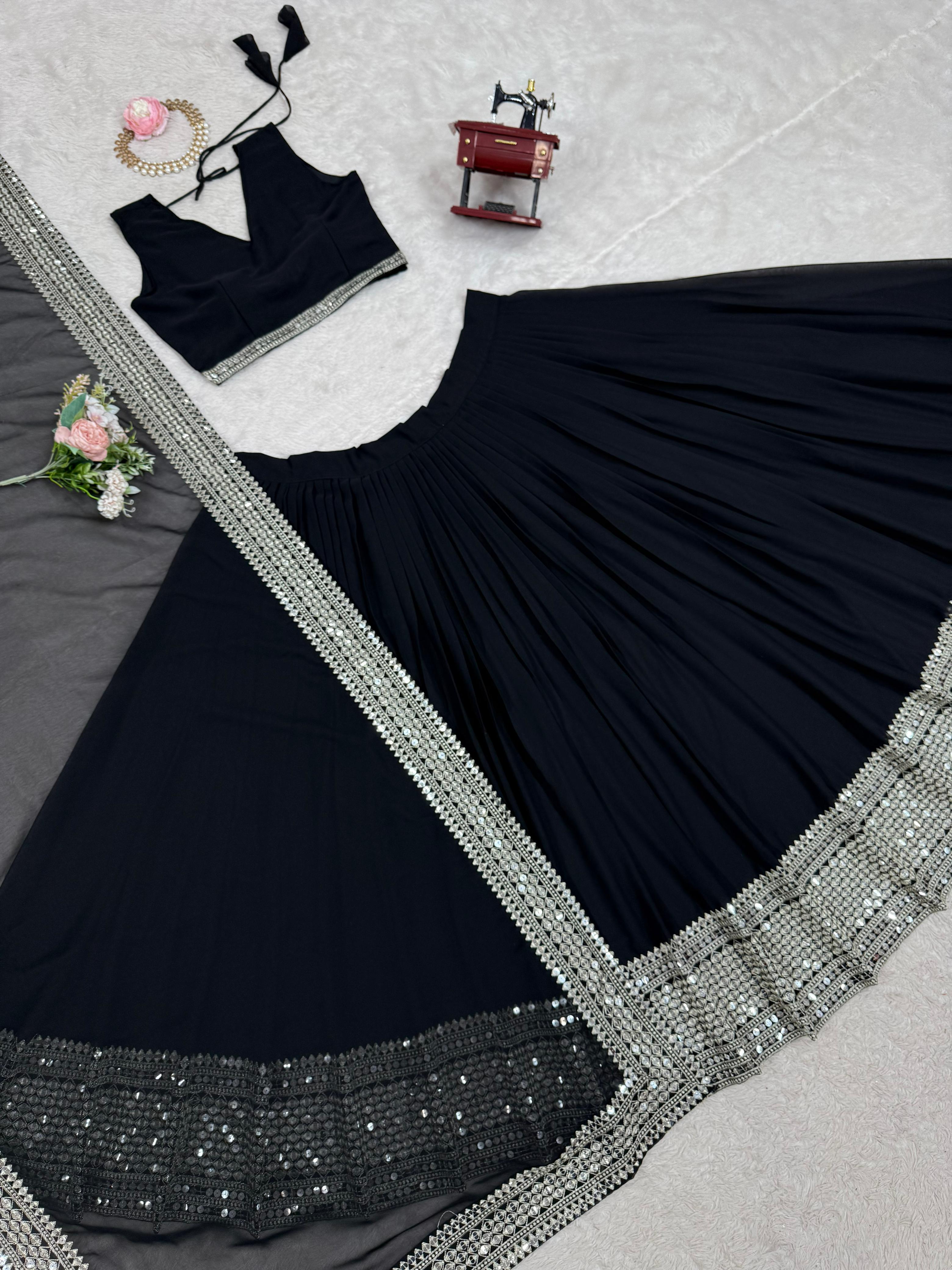 Glamorous Black Party Wear Lehenga Choli – Yaari Collection