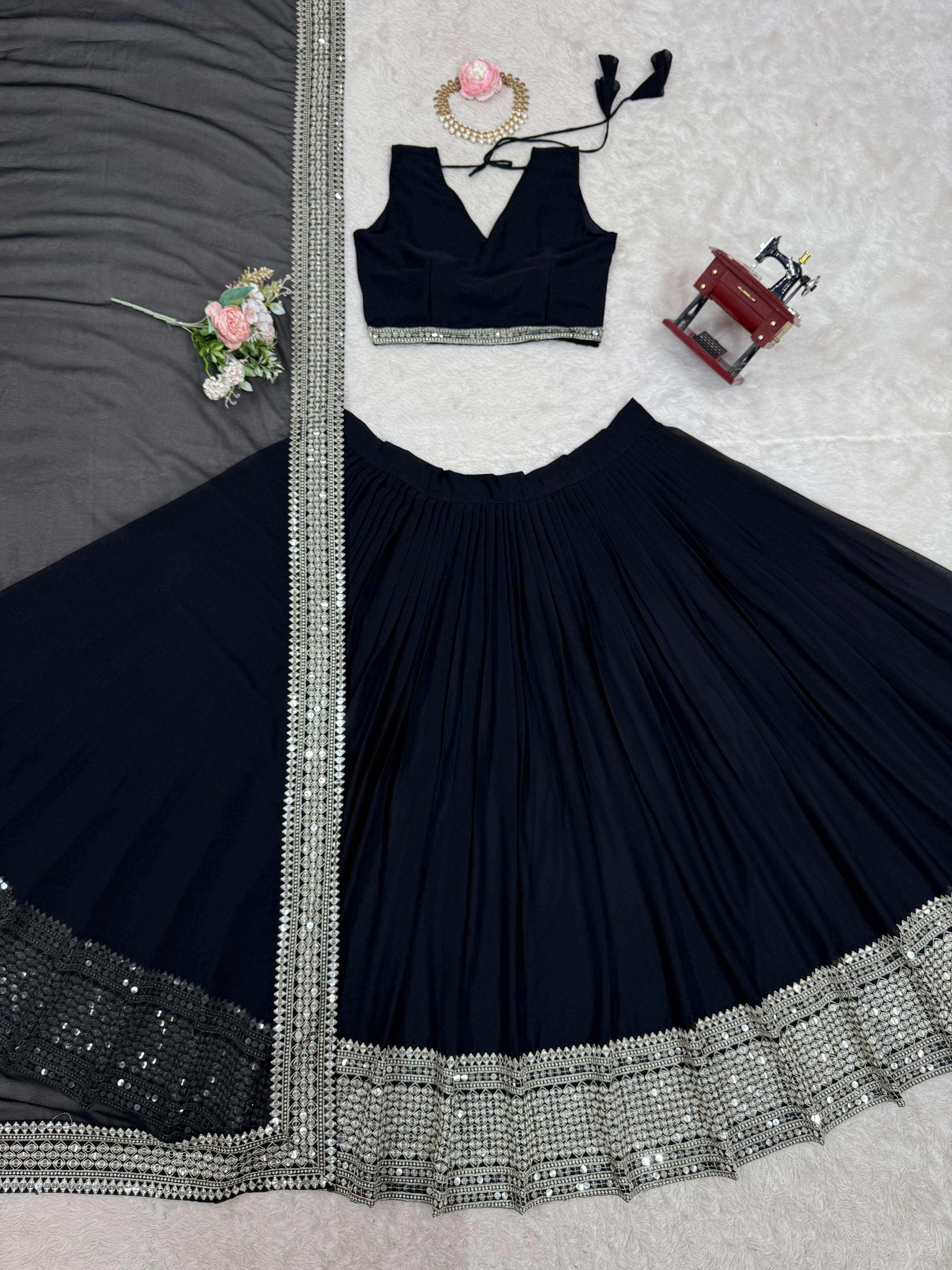 Glamorous Black Party Wear Lehenga Choli – Yaari Collection