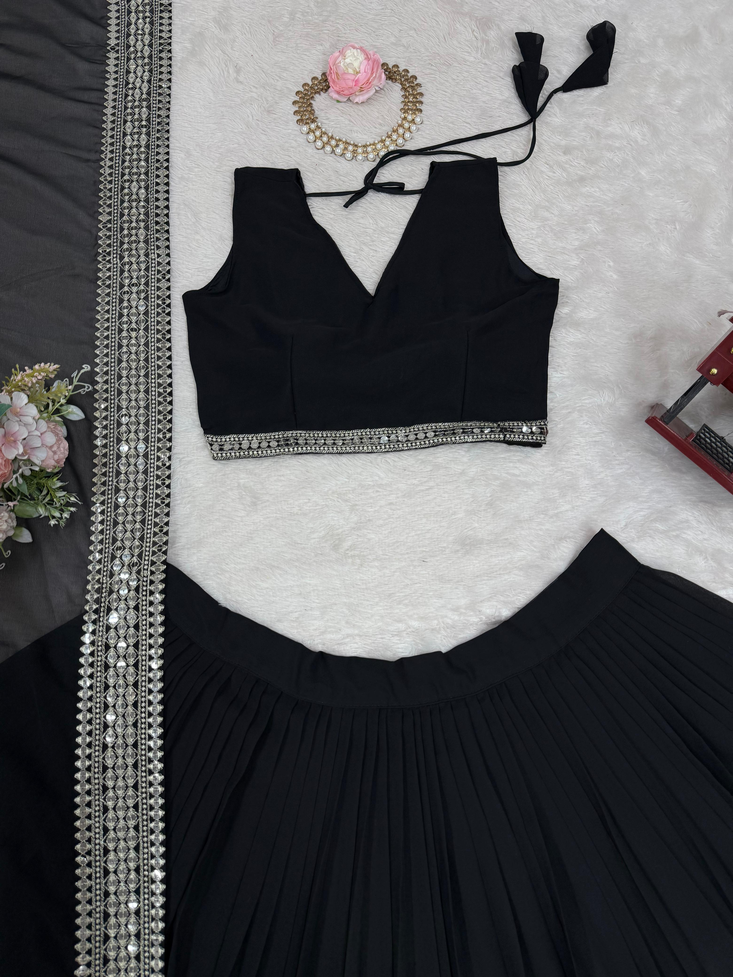 Glamorous Black Party Wear Lehenga Choli – Yaari Collection