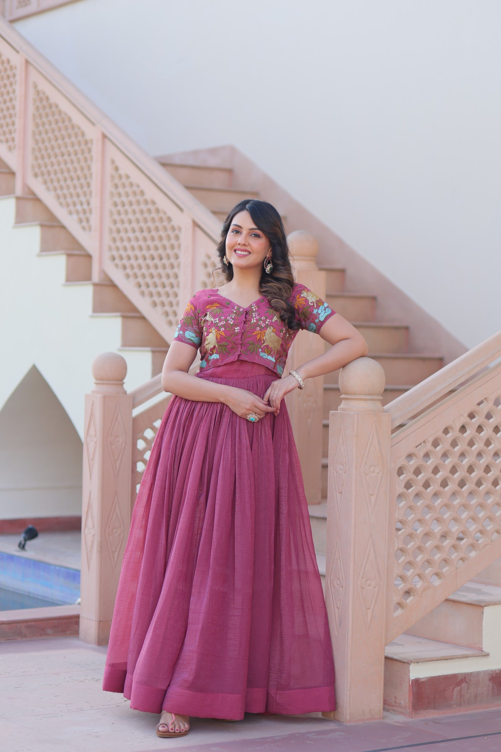 Stylish Party Wear Gown for Women- YAARI COLLECTION