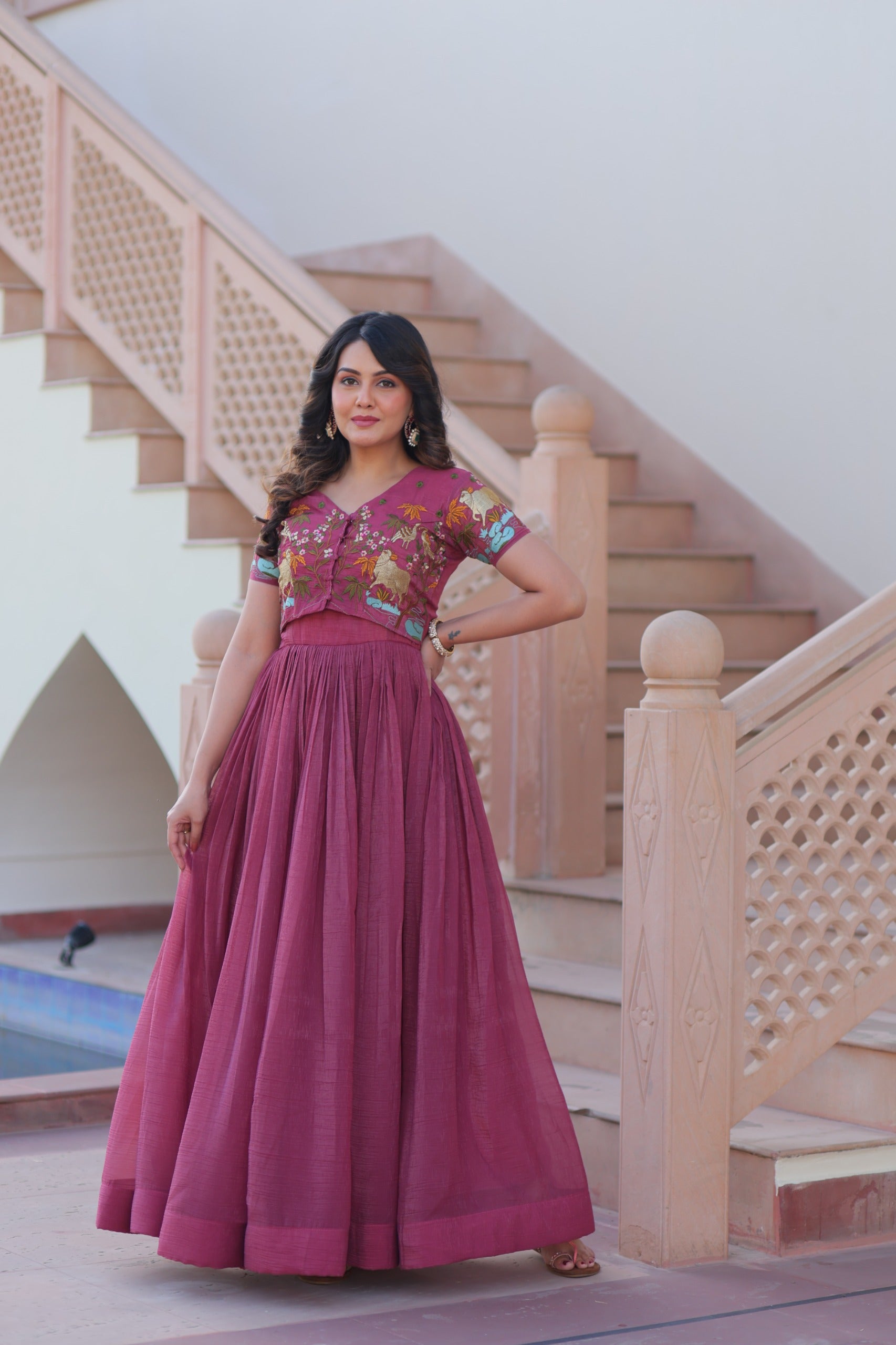 Stylish Party Wear Gown for Women- YAARI COLLECTION