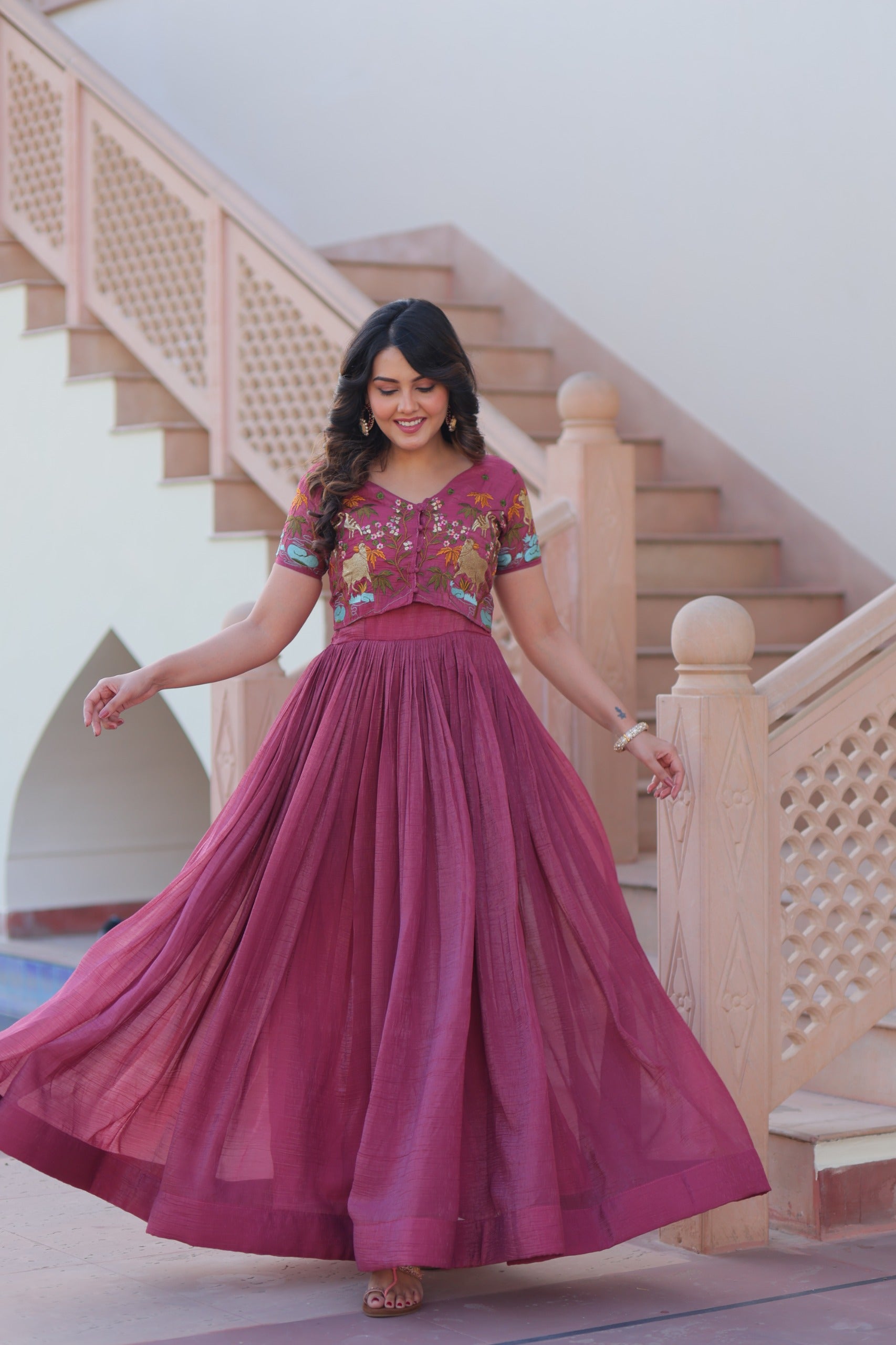 Stylish Party Wear Gown for Women- YAARI COLLECTION
