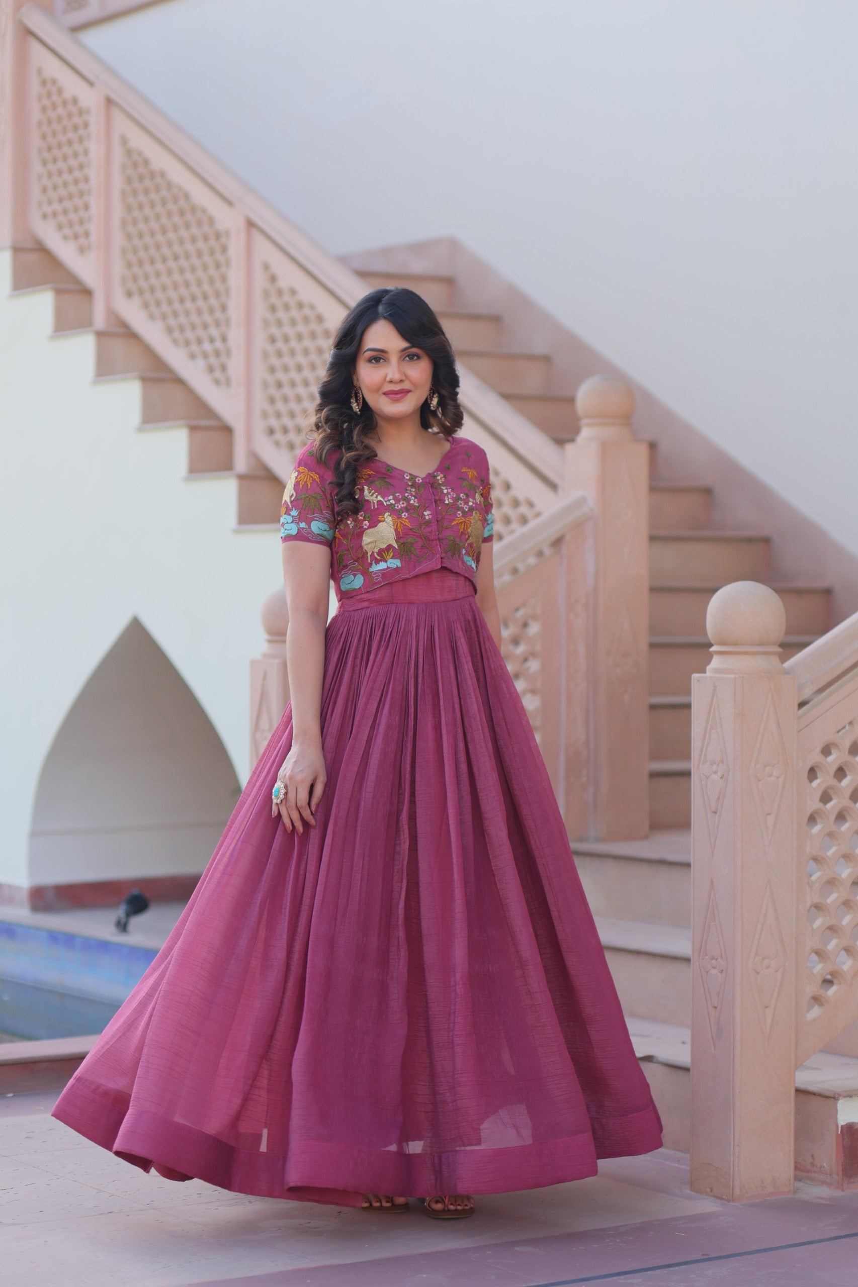 Stylish Party Wear Gown for Women- YAARI COLLECTION