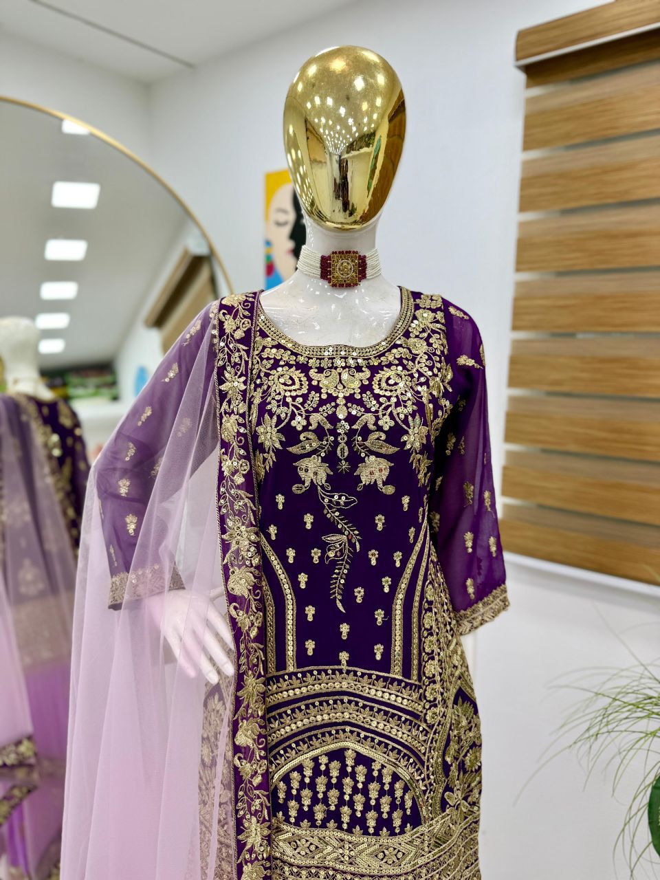 Elegant Chikankari Palazzo Suit for Women – Yaari Collection