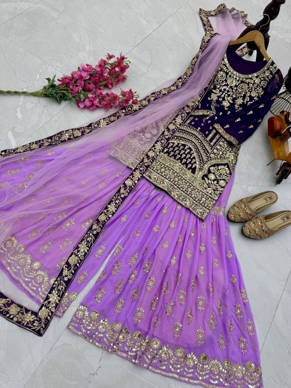 Elegant Chikankari Palazzo Suit for Women – Yaari Collection