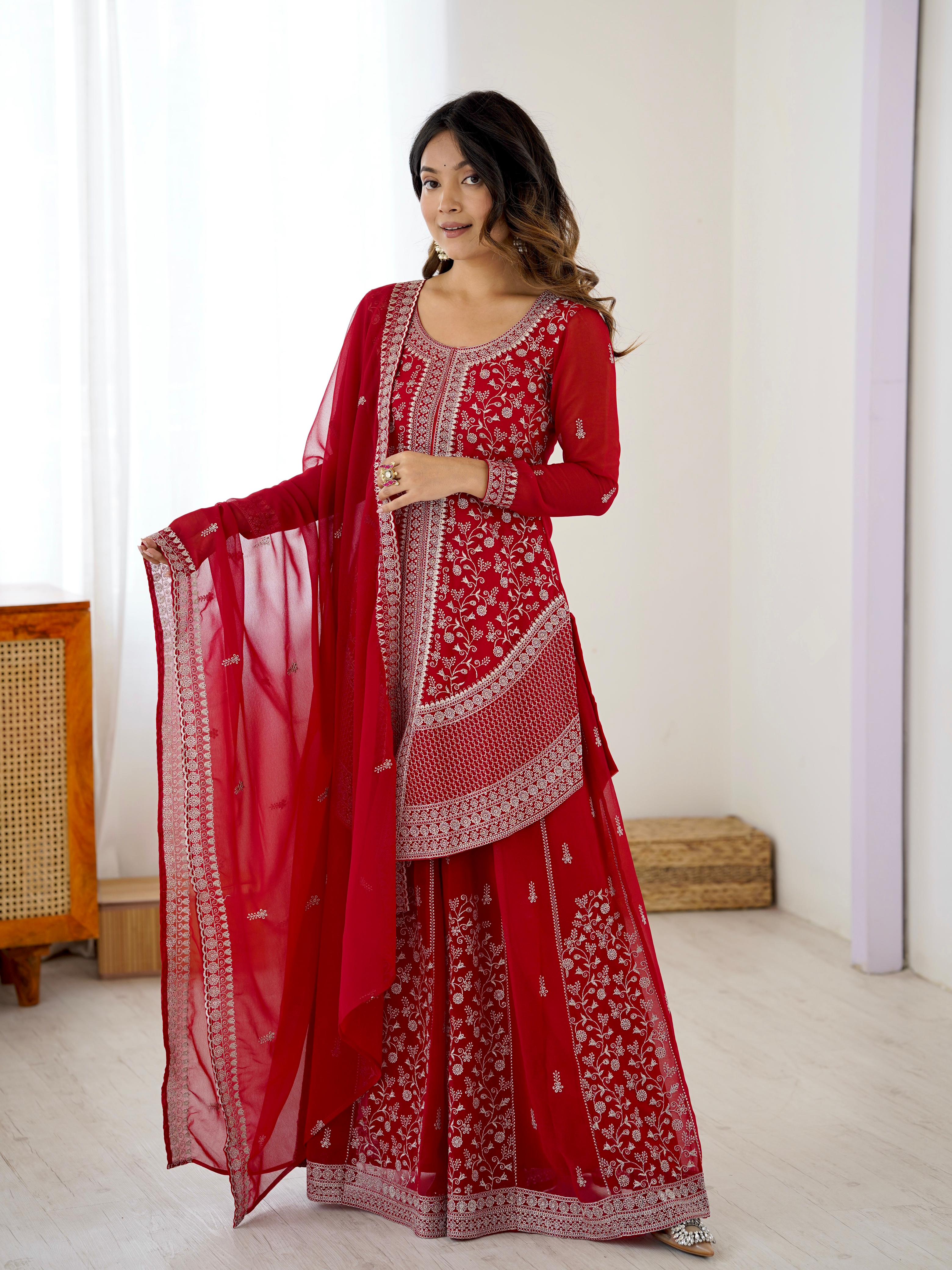 Graceful Indo-Western Palazzo Suit – Yaari Collection