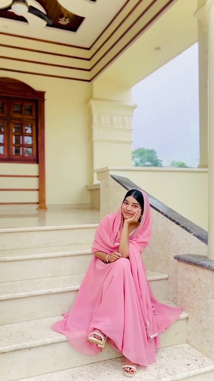 Yaari Collections Blush Pink Sequin Party Wear Gown