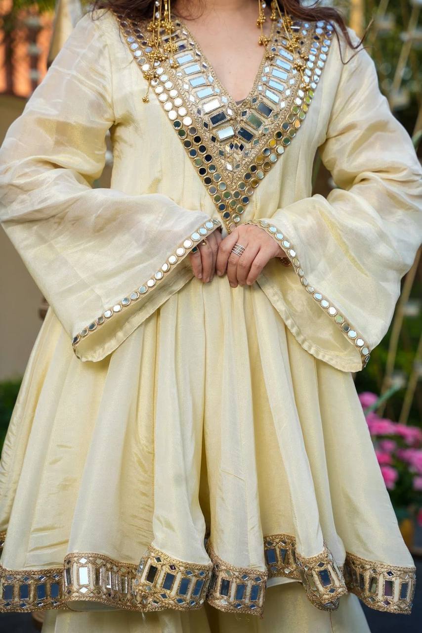 Designer Mirror Work Sharara Set