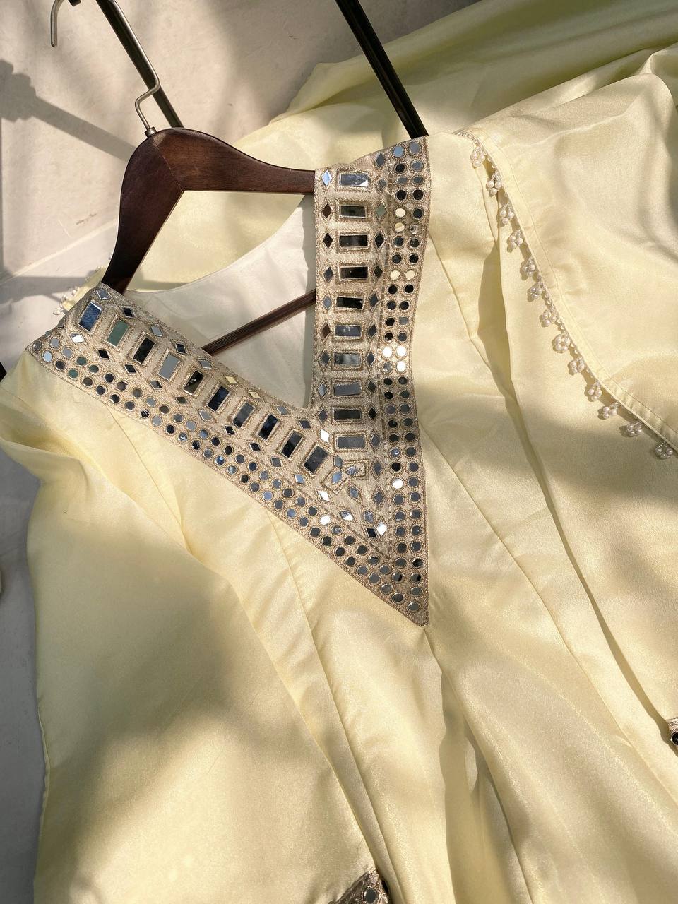 Designer Mirror Work Sharara Set