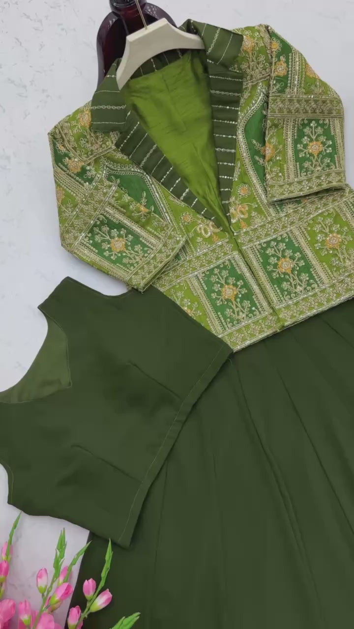 Yaari Collection Luxury Emerald Green Party Wear