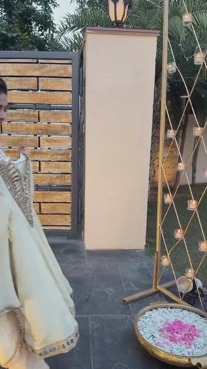 Designer Mirror Work Sharara Set